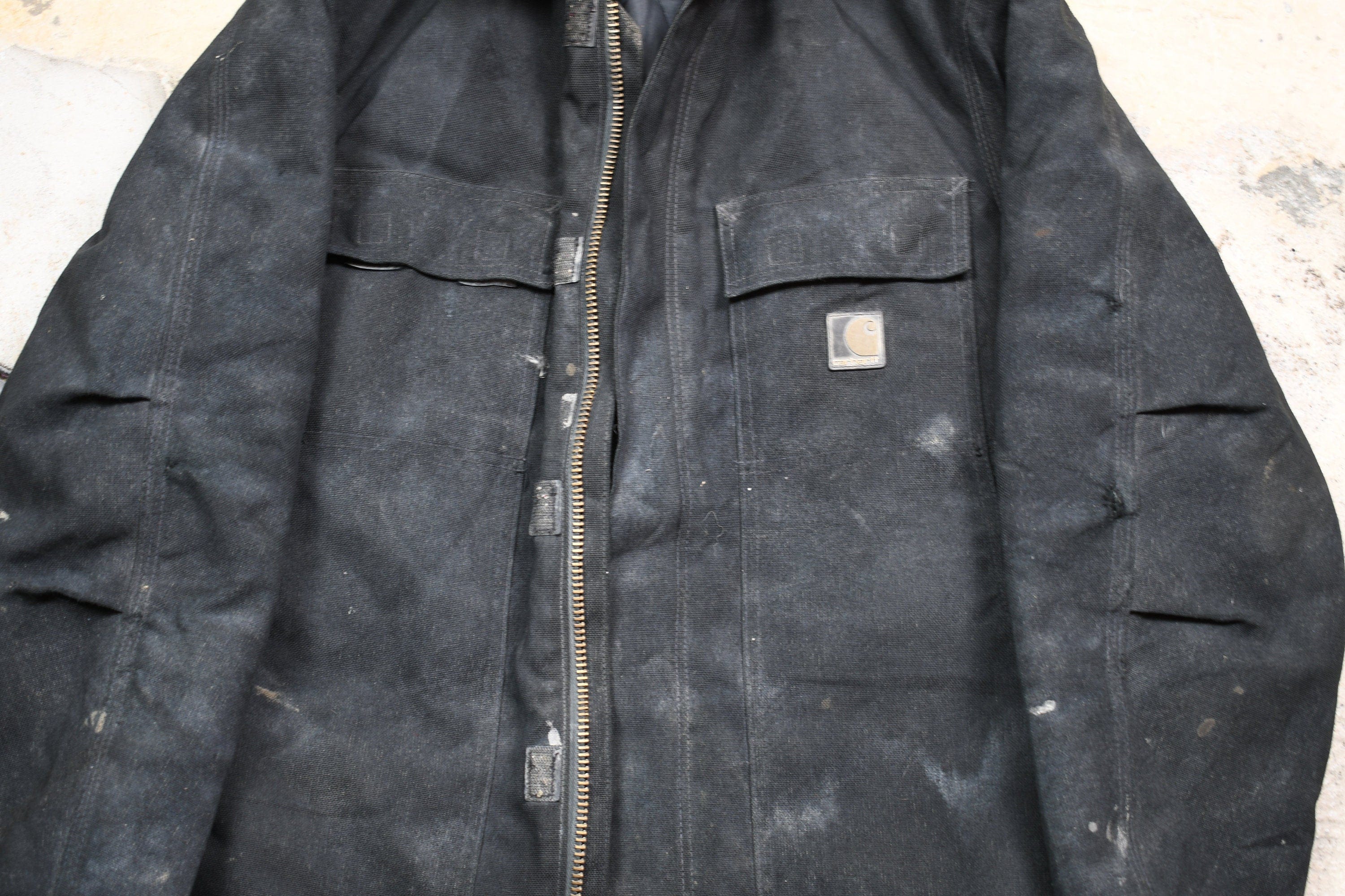 Vintage 1990s Carhartt Full Zip Workwear Chore Coat Men's Large - Image 3