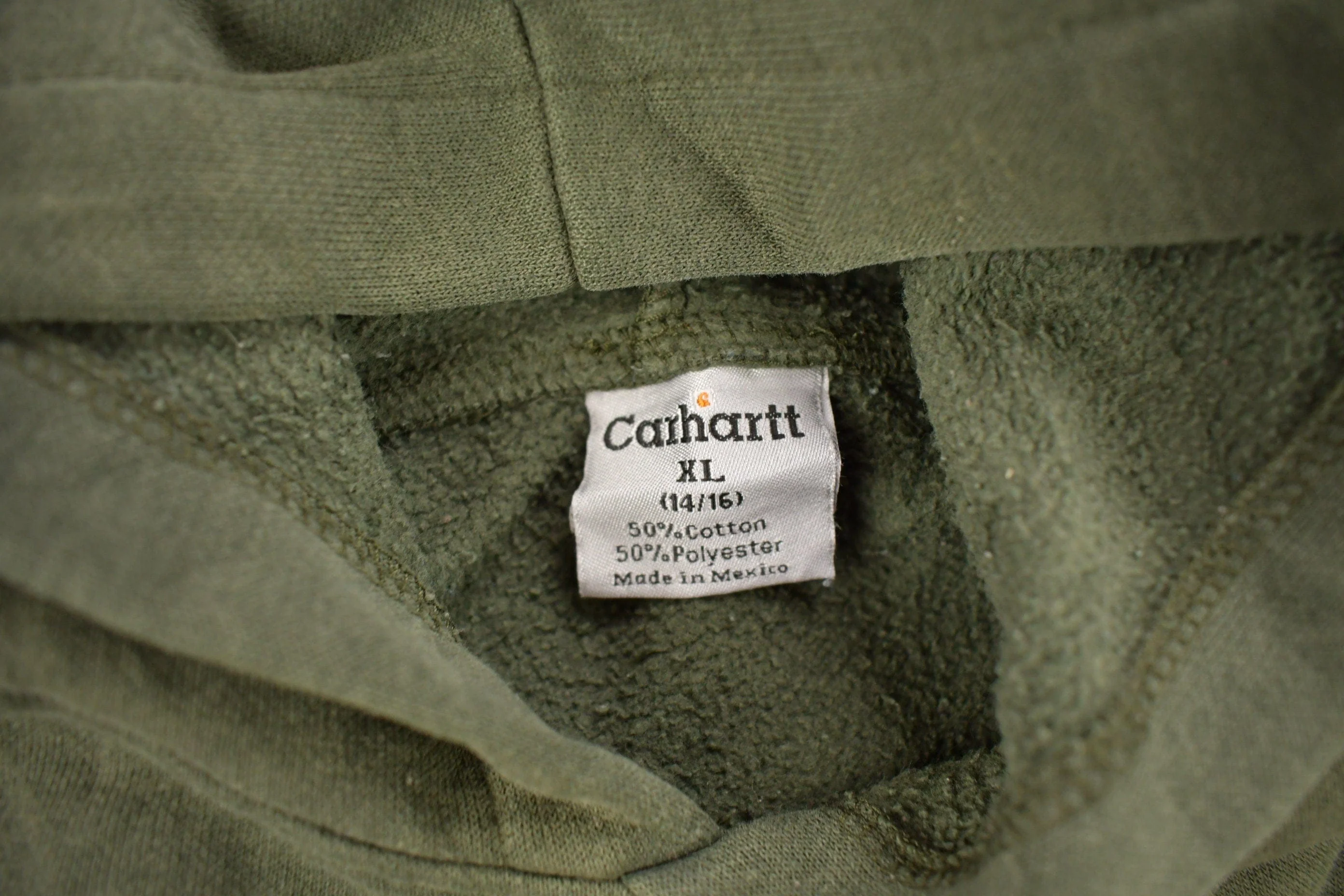 Vintage 1990s Carhartt Green Hoodie Men's XL - Image 4