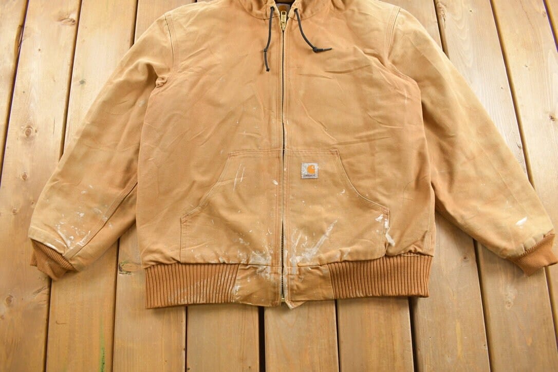 Vintage 1990s Carhartt Hooded Jacket Men's Medium - Image 4