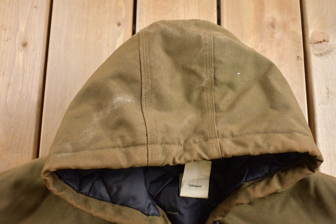 Vintage 1990s Carhartt Hooded Work Jacket Men's 3XL - Image 4