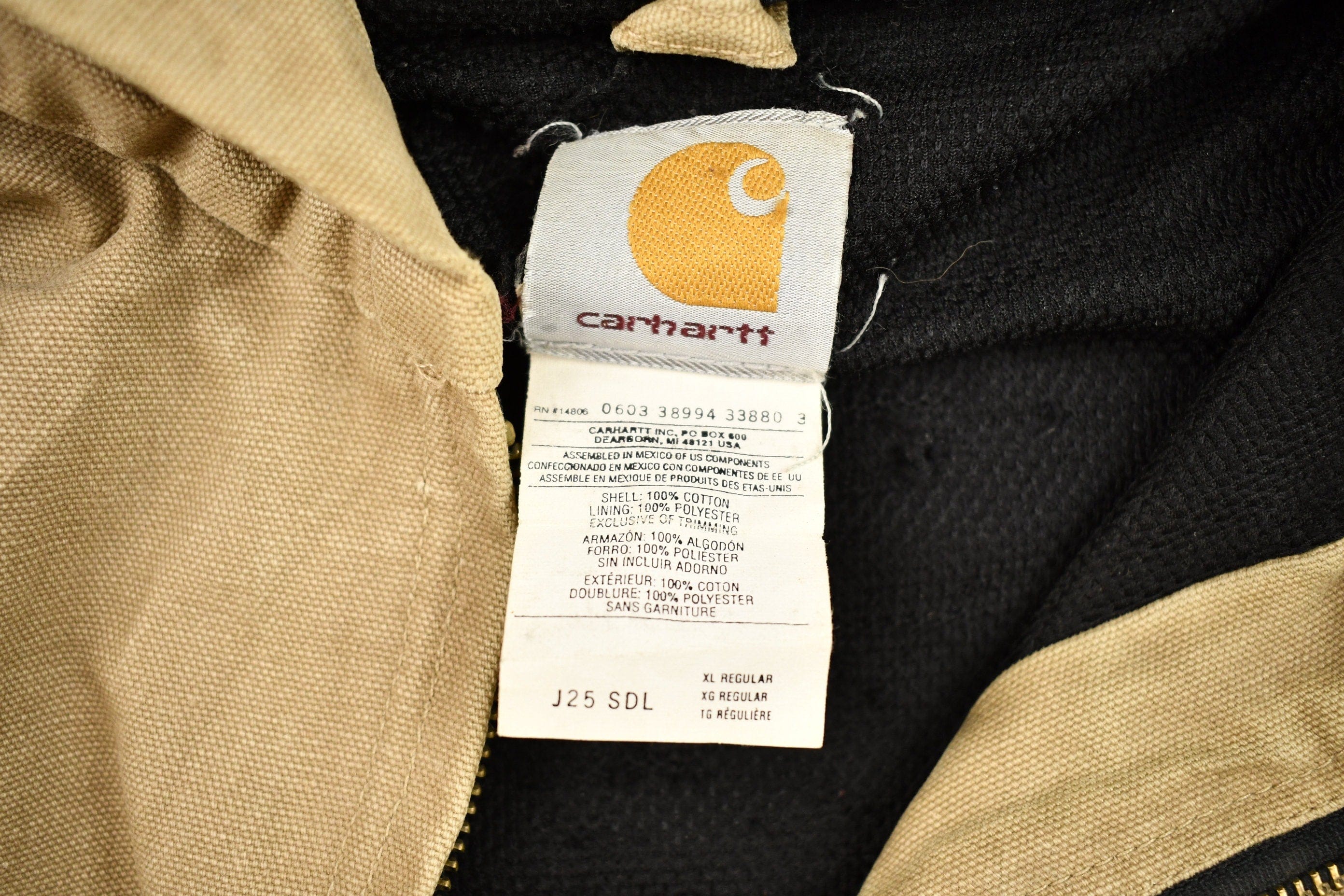 Vintage 1990s Carhartt Hooded Work Jacket Men's XL - Image 6