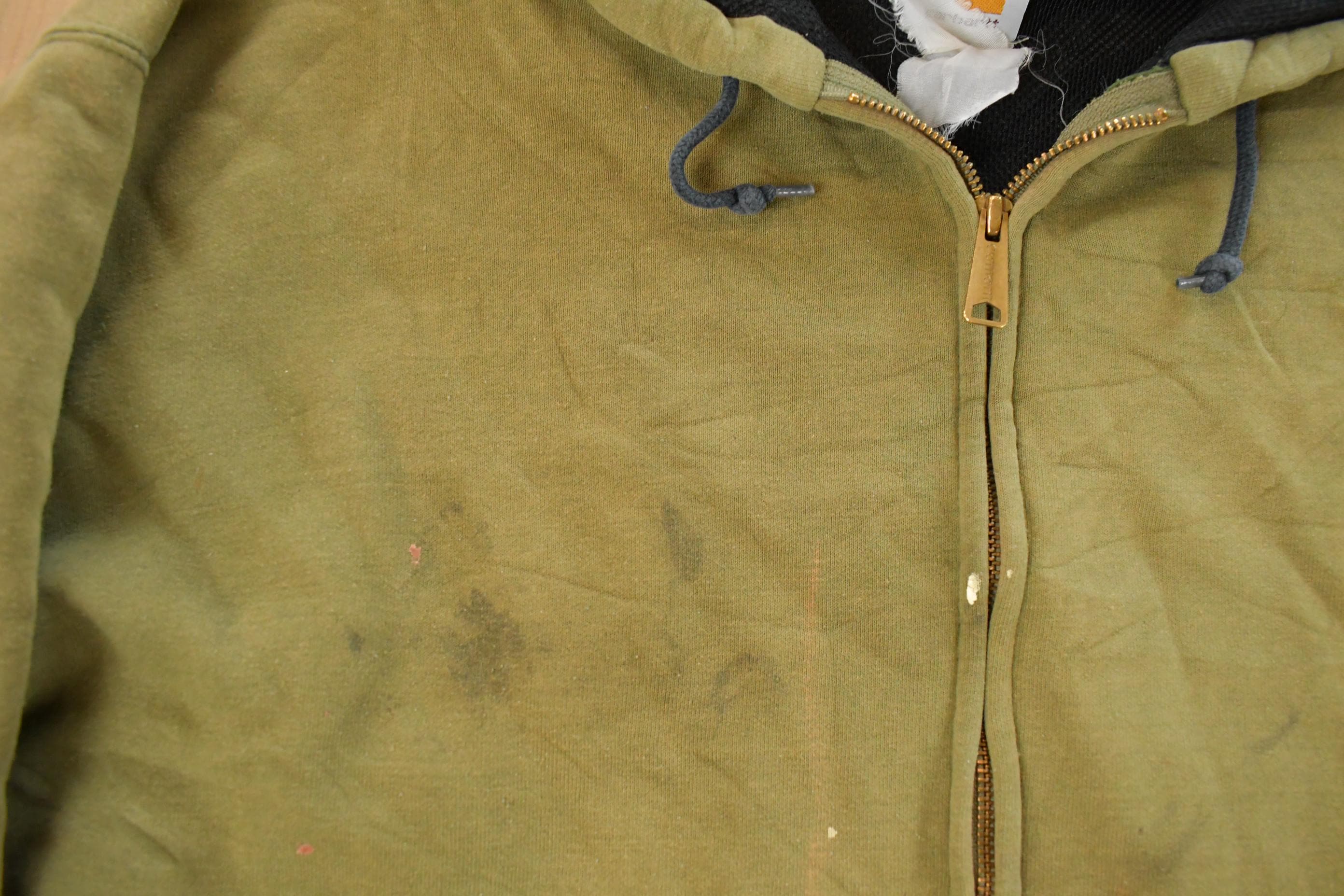 Vintage 1990s Carhartt Lined Full Zip Hoodie Sweatshirt Men's 2XL - Image 5