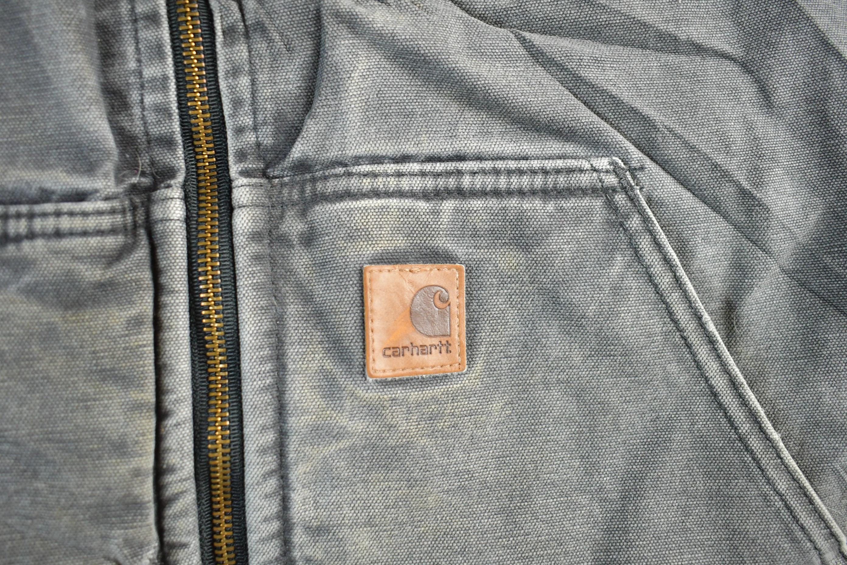 Vintage 1990s Carhartt Sherpa Lined Jacket Vest Mens Large - Image 3