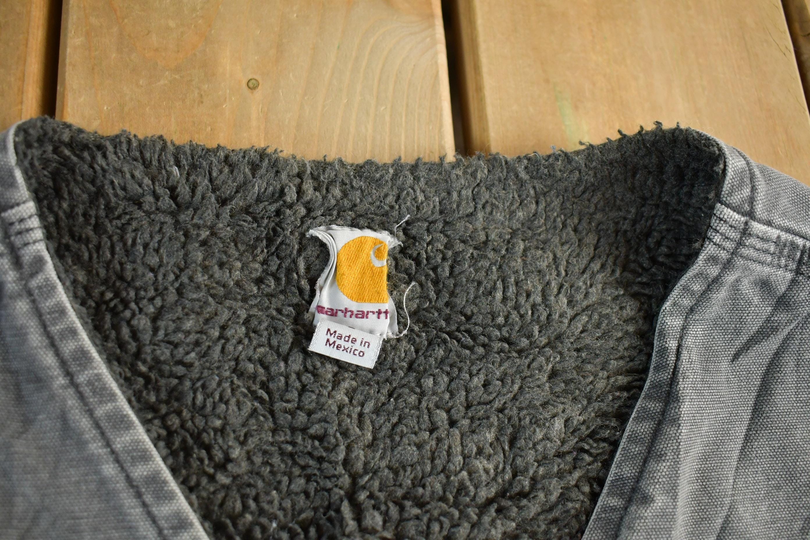 Vintage 1990s Carhartt Sherpa Lined Jacket Vest Mens Large - Image 6
