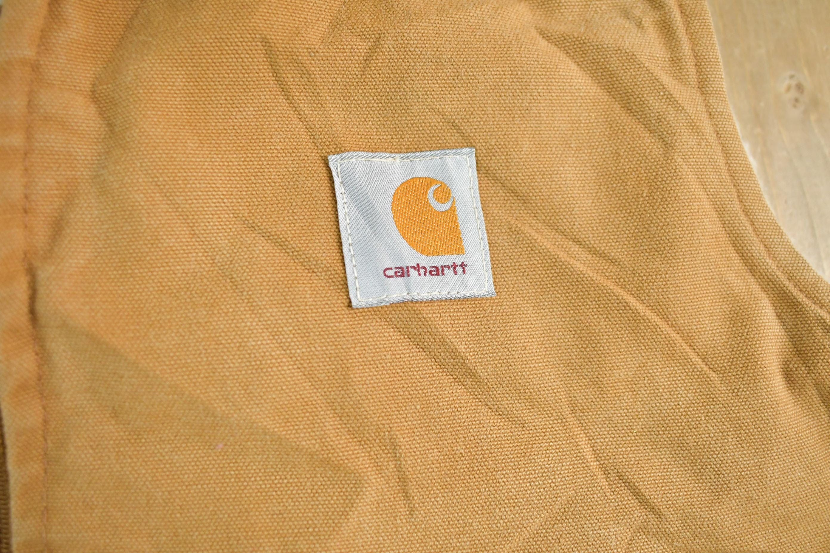 Vintage 1990s Carhartt Sherpa Lined Jacket Vest Men's Large - Image 3