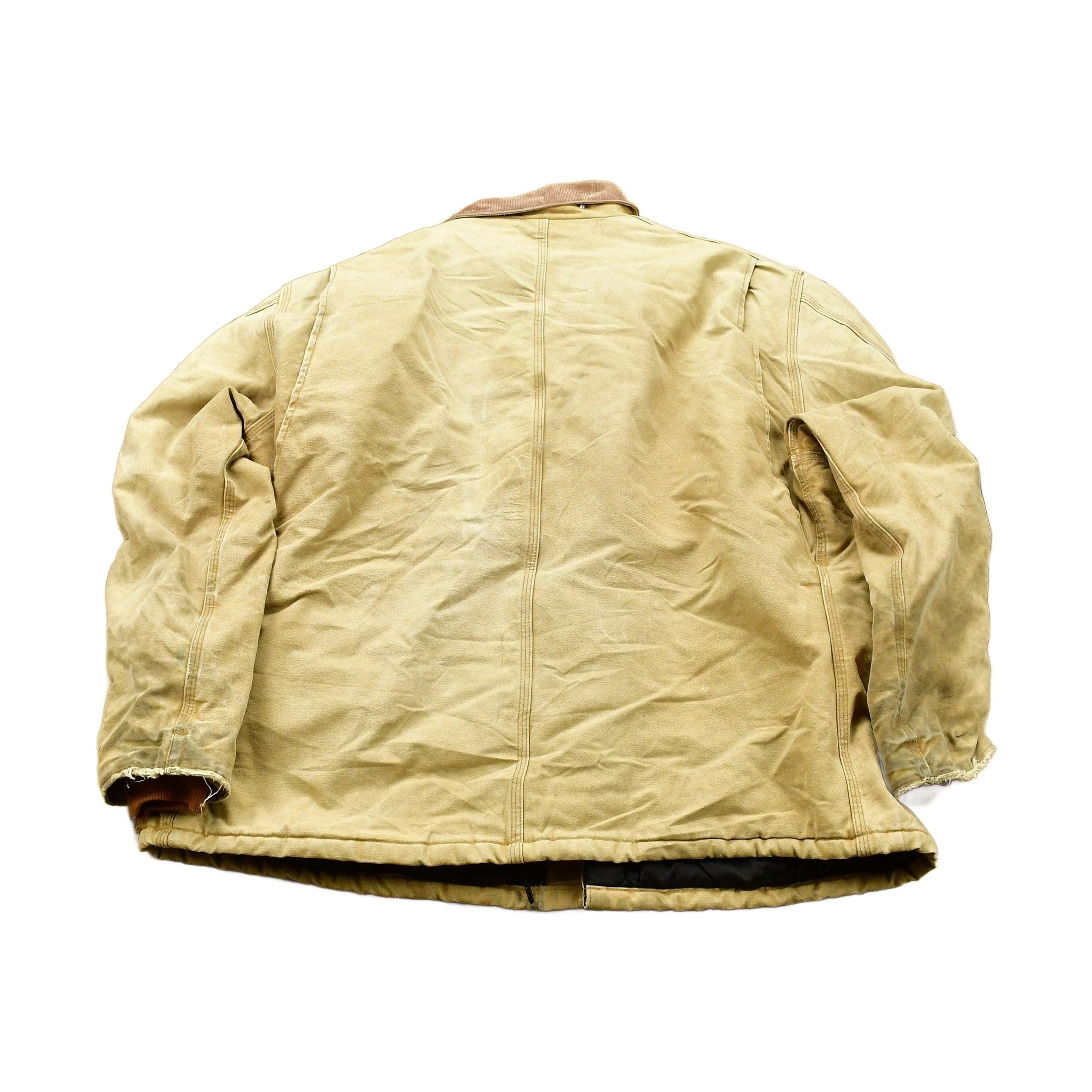 Vintage 1990s Carhartt Tan Chore Coat Men's 2XL - Image 2