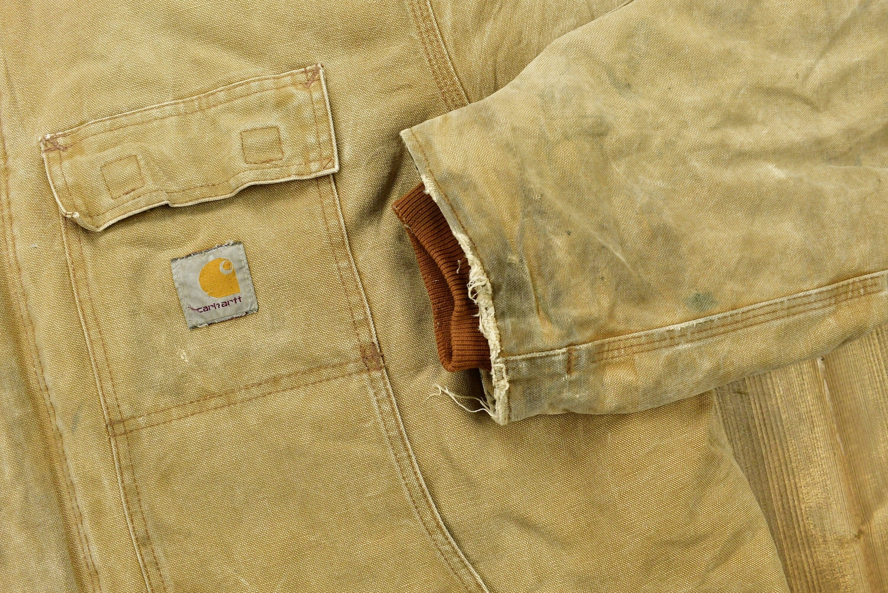 Vintage 1990s Carhartt Tan Chore Coat Men's 2XL - Image 5