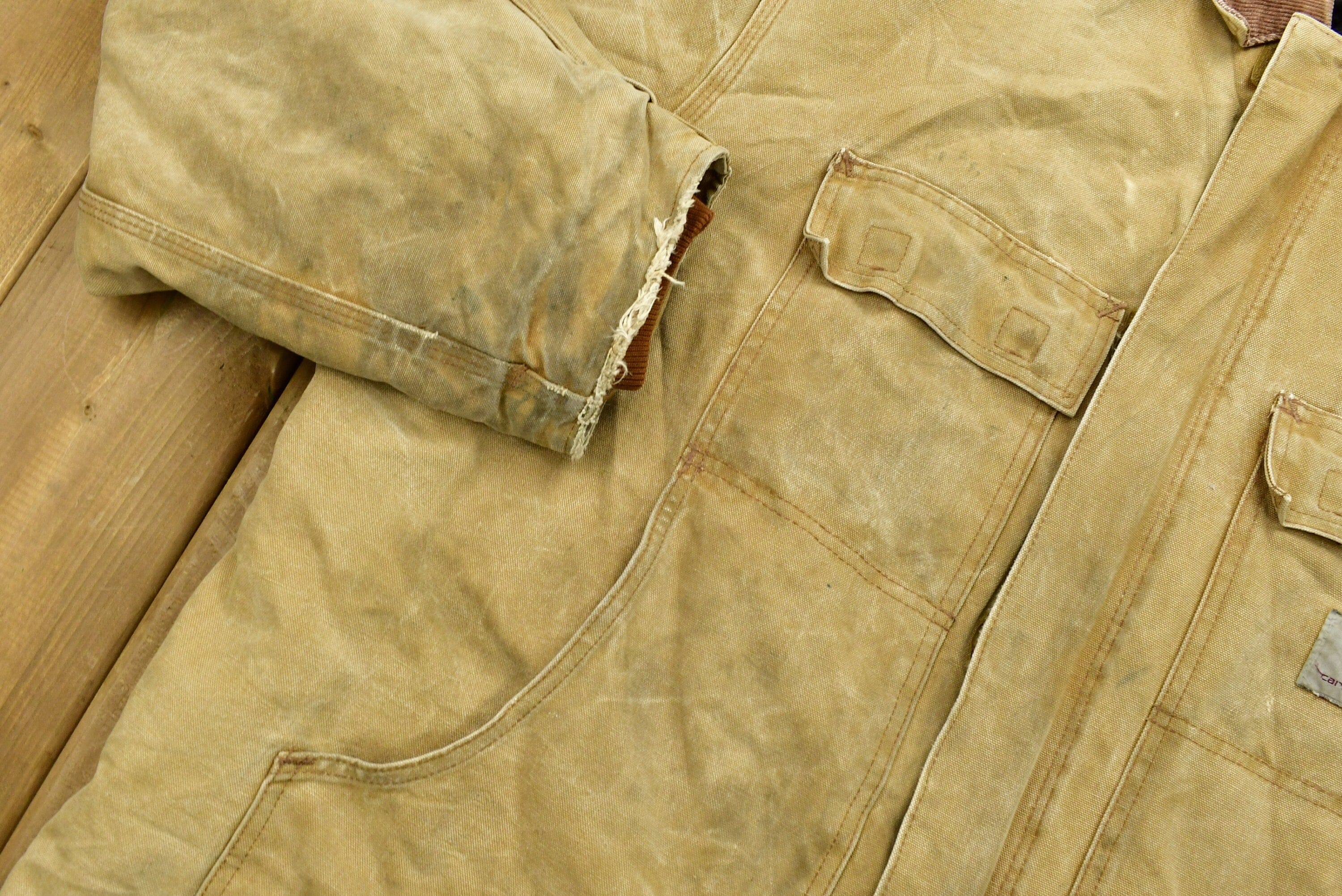 Vintage 1990s Carhartt Tan Chore Coat Men's 2XL - Image 6