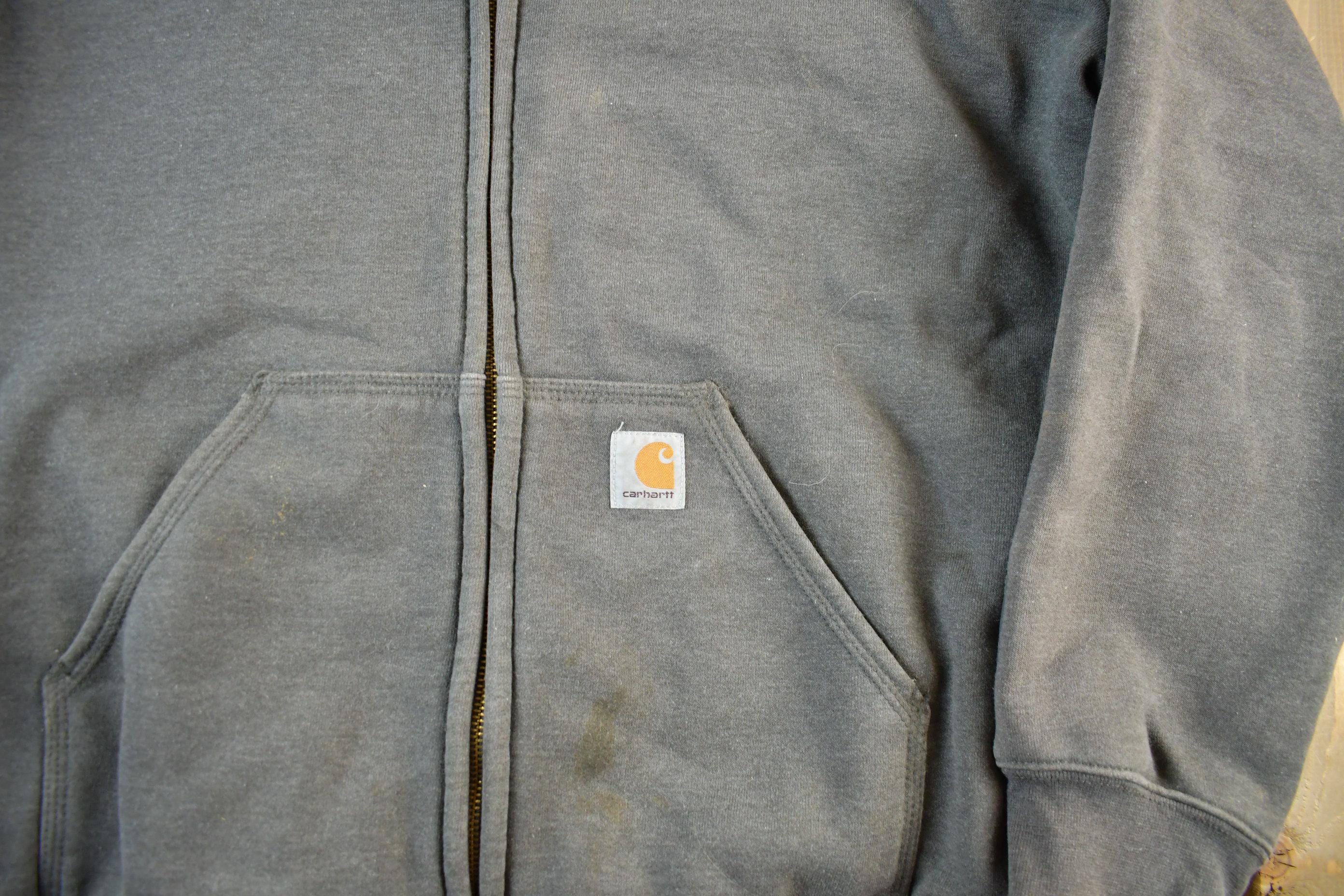Vintage 1990s Carhartt Thermal Lined Heavy Weight Zip Up Hoodie Men's XL - Image 3