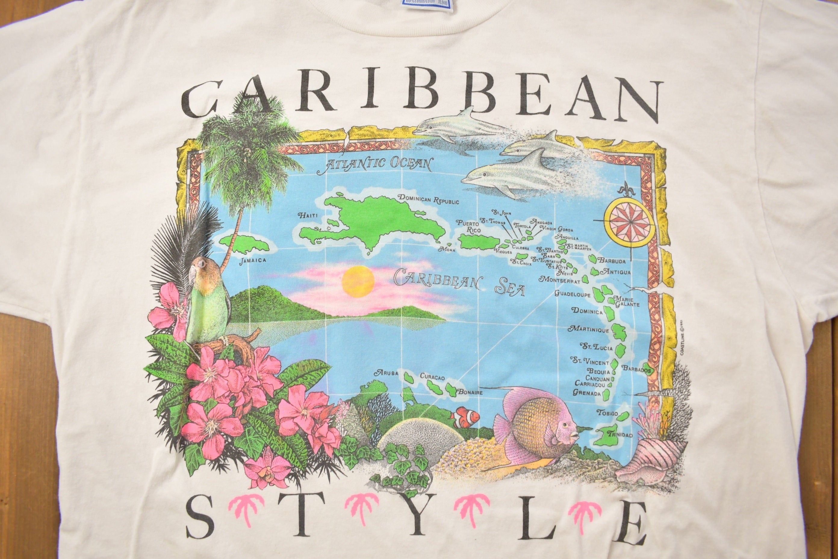 Vintage 1990s Caribbean Style T-Shirt Men's XL - Image 3