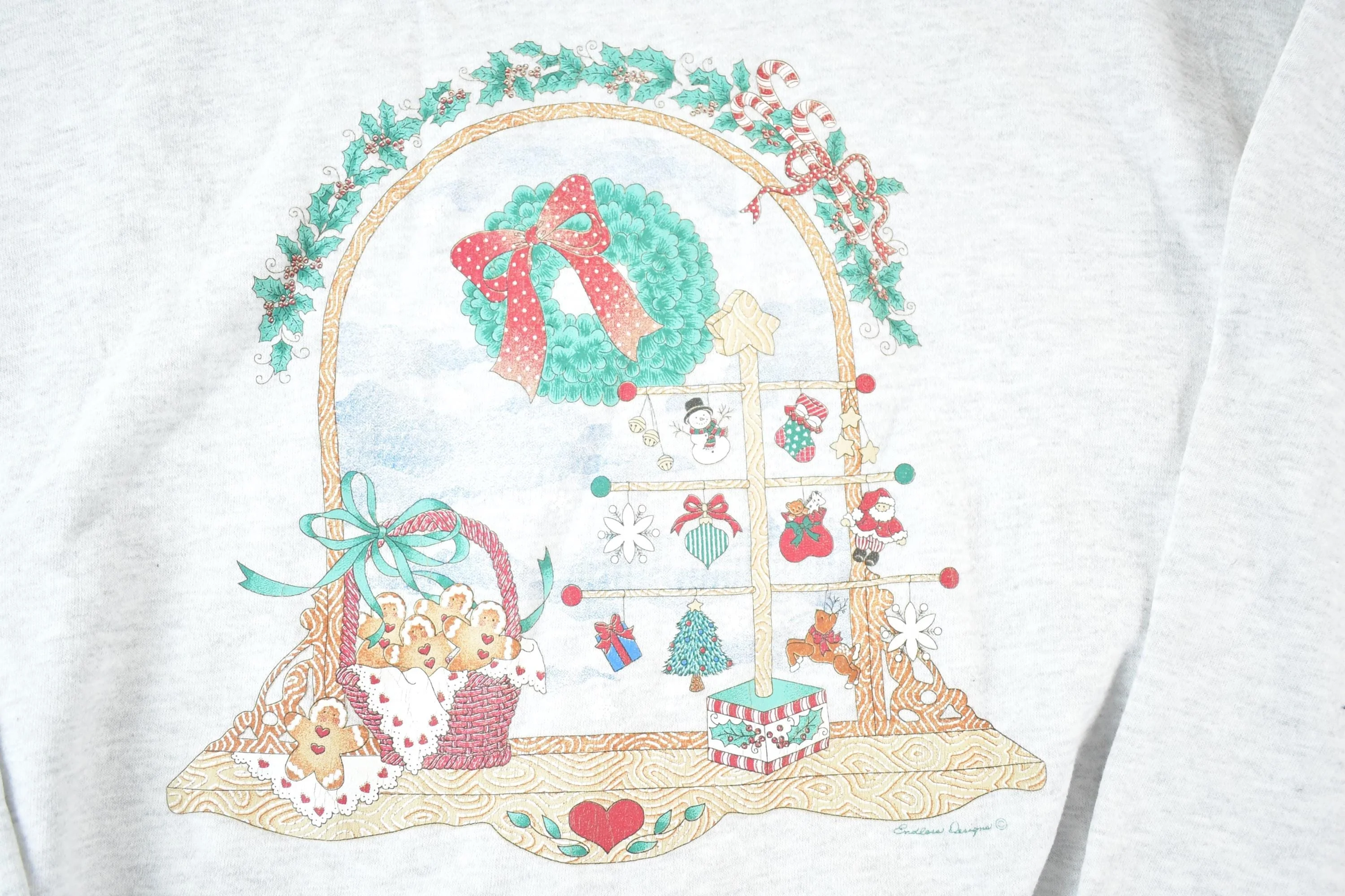 Vintage 1990s Cartoon Christmas Morning Crewneck Sweatshirt Mens XXL - Image 3