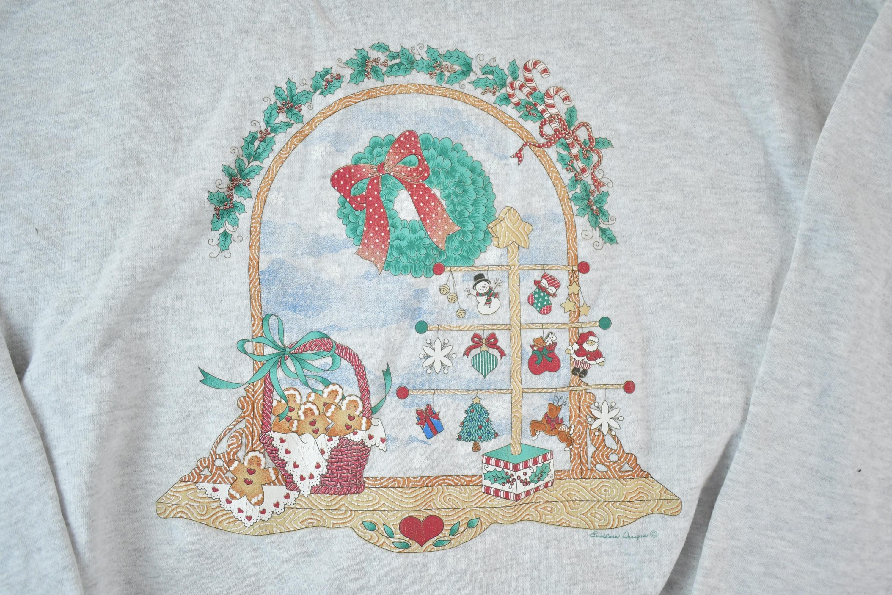 Vintage 1990s Cartoon Christmas Morning Crewneck Sweatshirt Mens XXL - Image 4