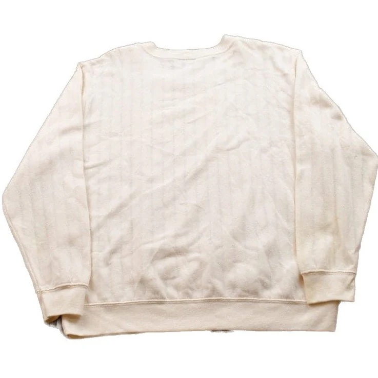 Vintage 1990s Casual News Blank White Crewneck Sweatshirt Men's Medium - Image 2