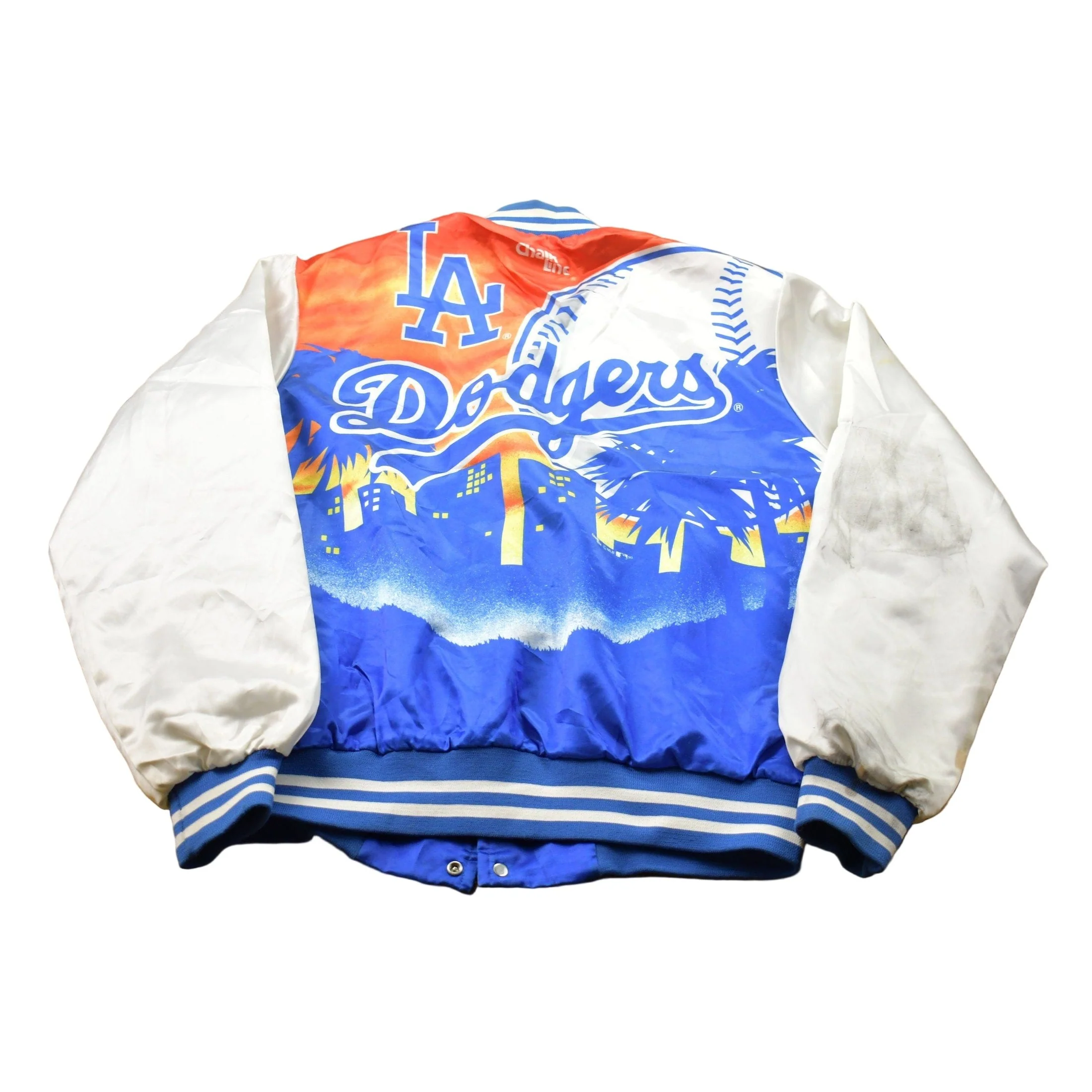Vintage 1990s Chalk Line Los Angeles Dodgers MLB Satin Bomber Men's Large