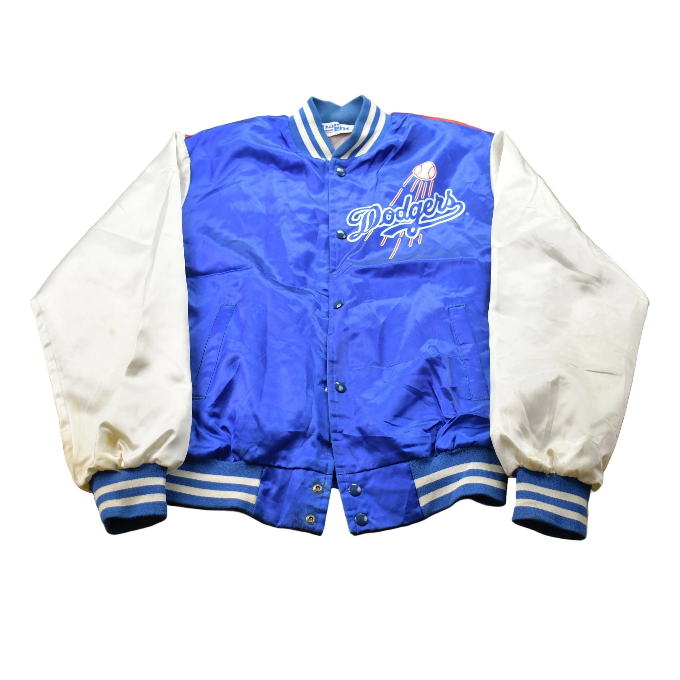 Vintage 1990s Chalk Line Los Angeles Dodgers MLB Satin Bomber Men's Large - Image 2