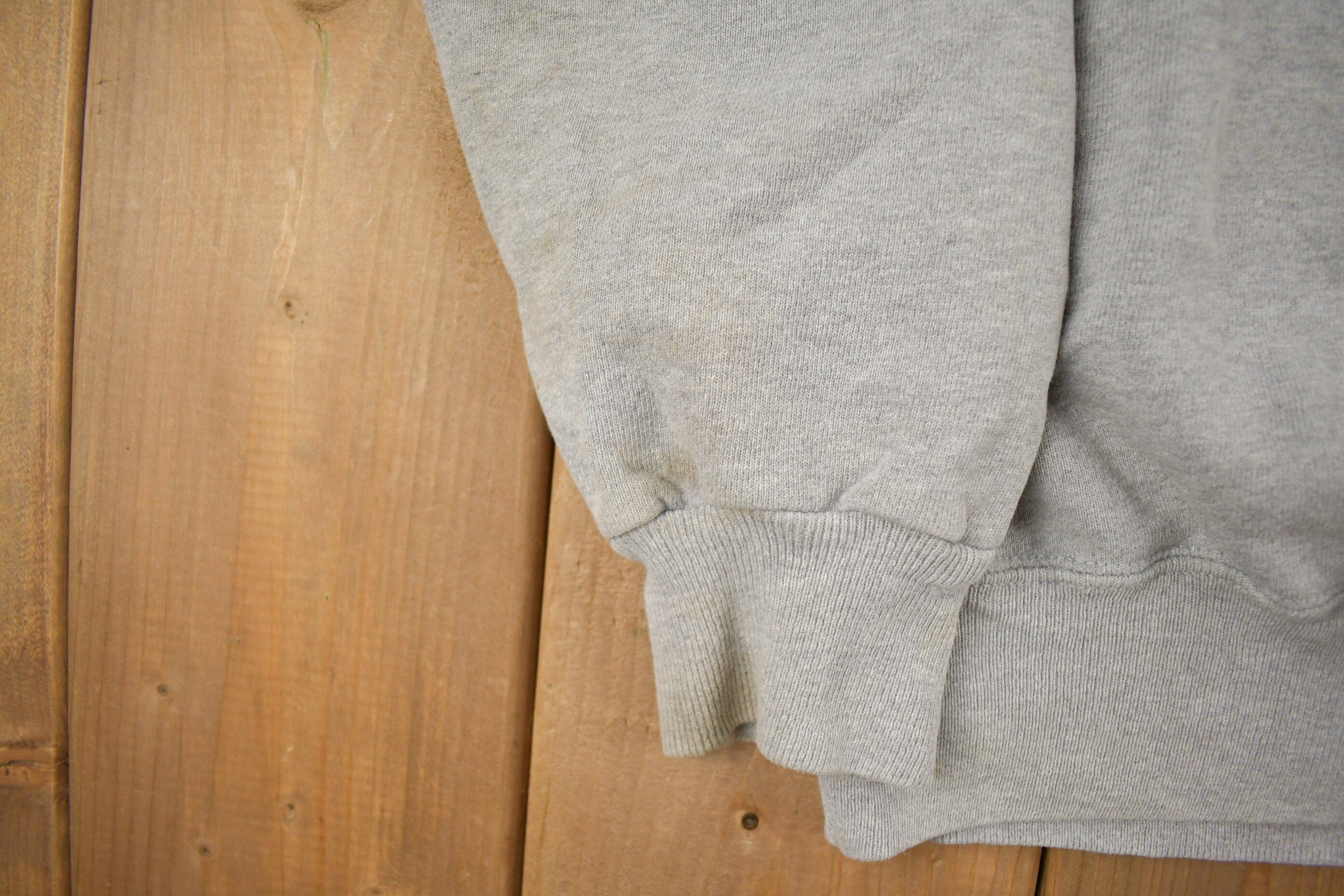 Vintage 1990s Champion Blank Grey Crewneck Sweatshirt Men's 2XL - Image 3
