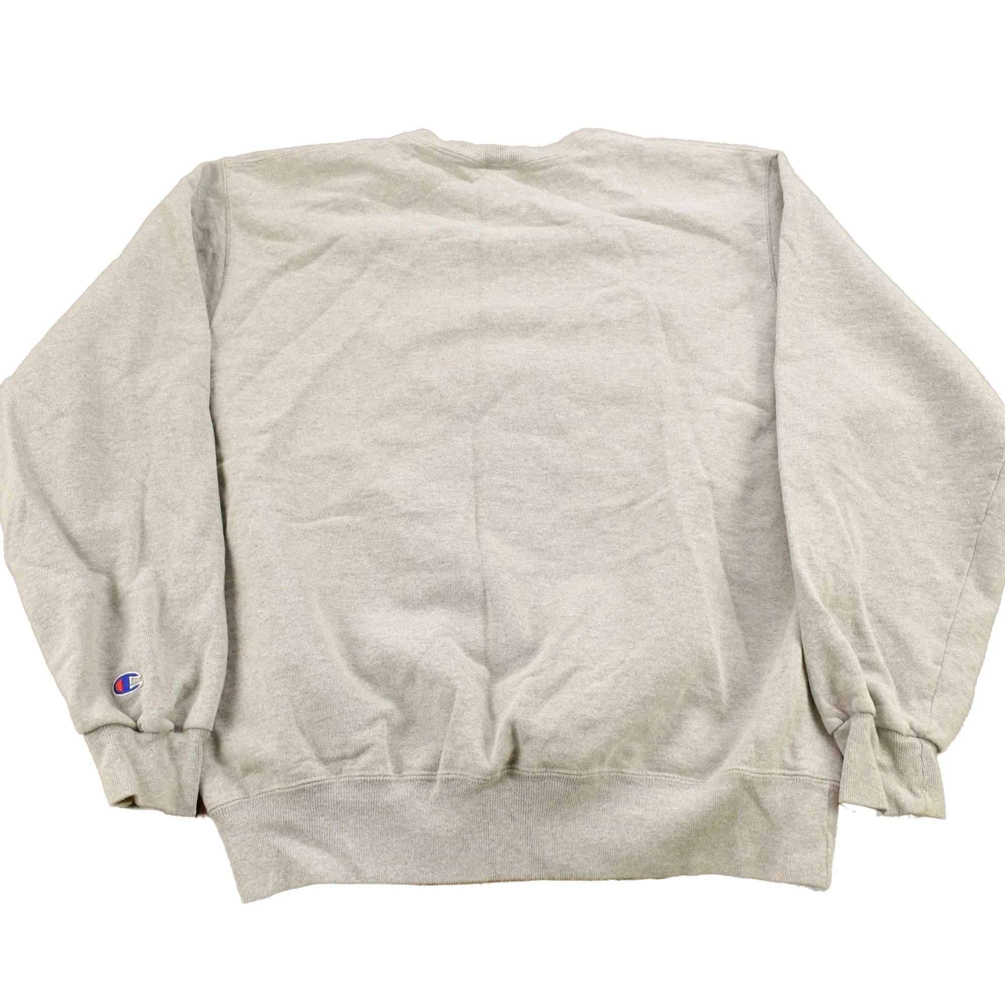 Vintage 1990s Champion Blank Grey Crewneck Sweatshirt Men's Medium - Image 2