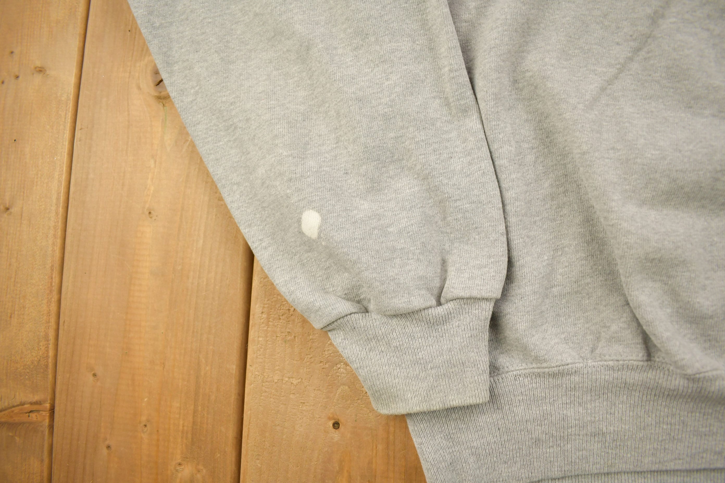 Vintage 1990s Champion Blank Grey Crewneck Sweatshirt Men's XL - Image 3