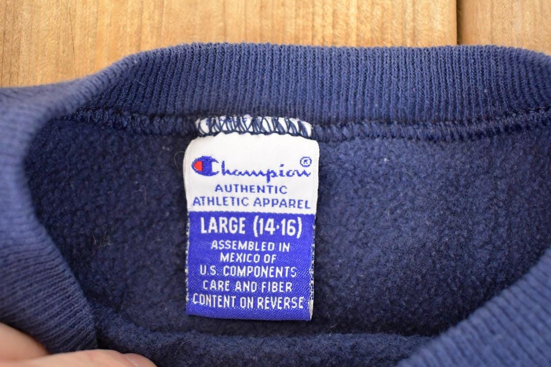 Vintage 1990s Champion Graphic Print Crewneck Sweatshirt Youth L - Image 5
