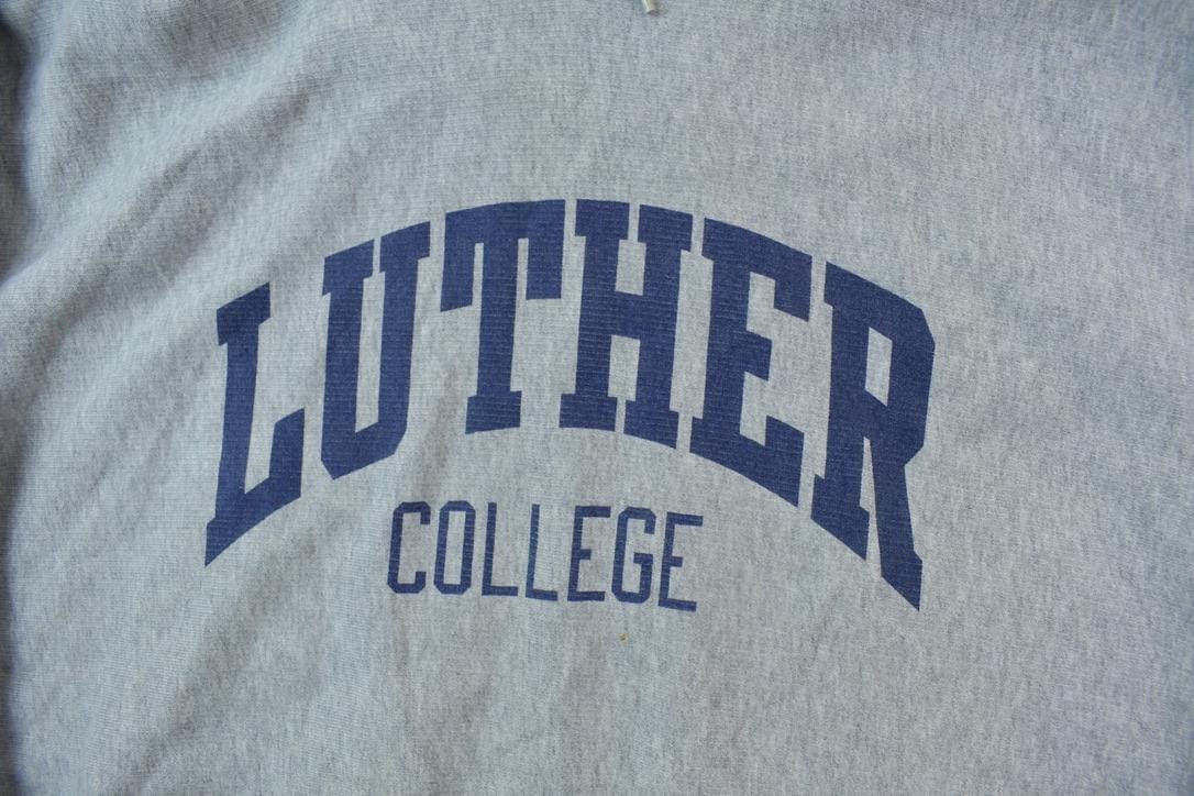 Vintage 1990s Luther College Champion Hoodie Men's 2XL - Image 3