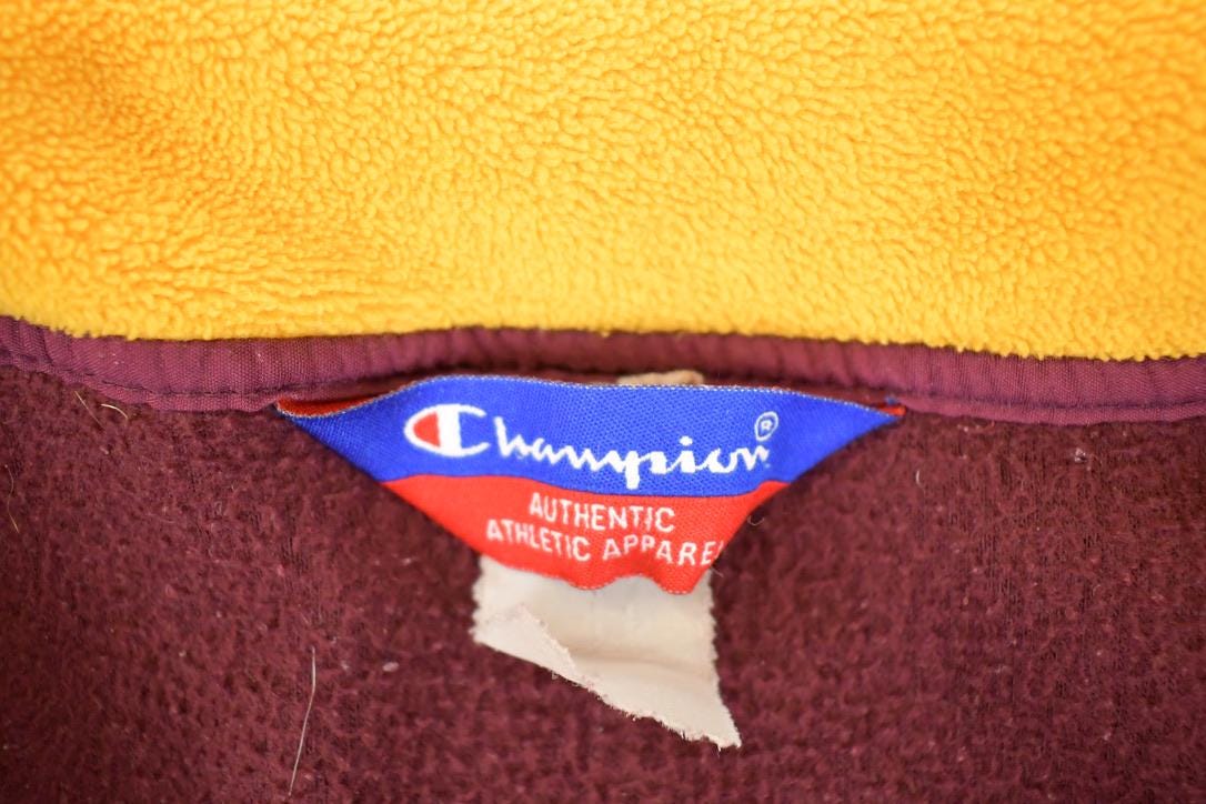 Vintage 1990s Champion Minnesota Quarter Zip Fleece Collegiate Sweater Men's XL - Image 4