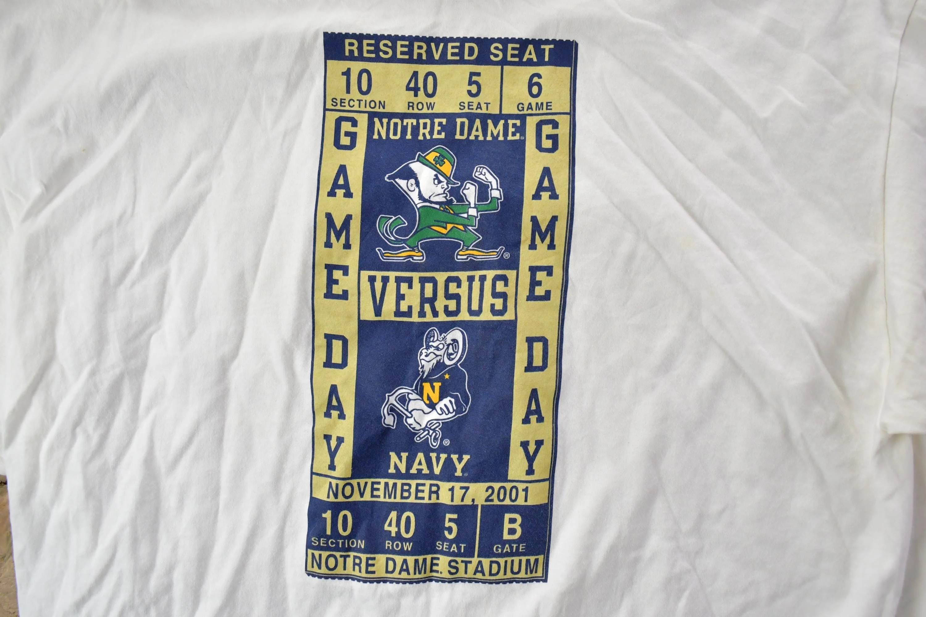 Vintage 1990s Champion Notre Dame Game Day NFL Graphic T-Shirt Men's XL - Image 6