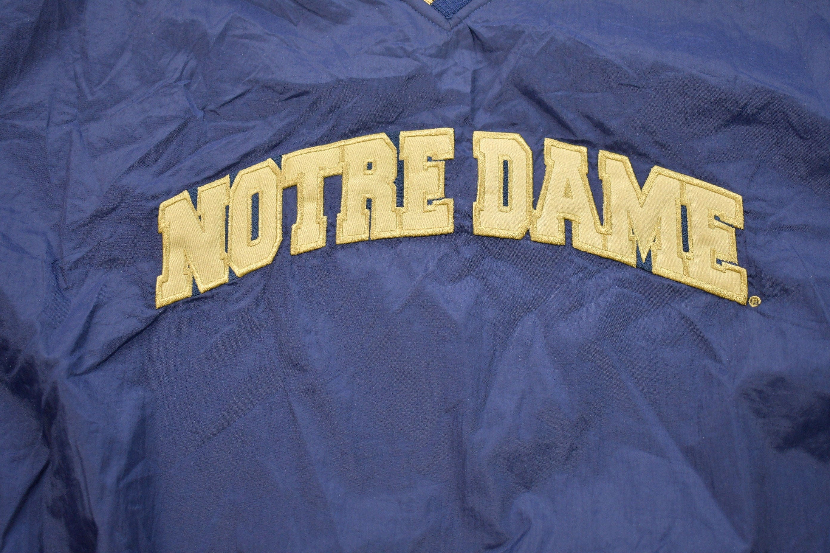 Vintage 1990s Champion Notre Dame Graphic Windbreaker Jacket Men's 2XL - Image 3