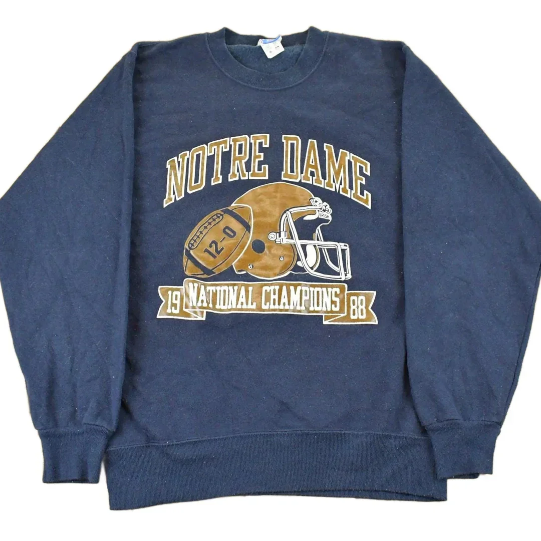 Vintage 1990s Champion Notre Dame University Collegiate Crewneck Sweatshirt Men's Medium