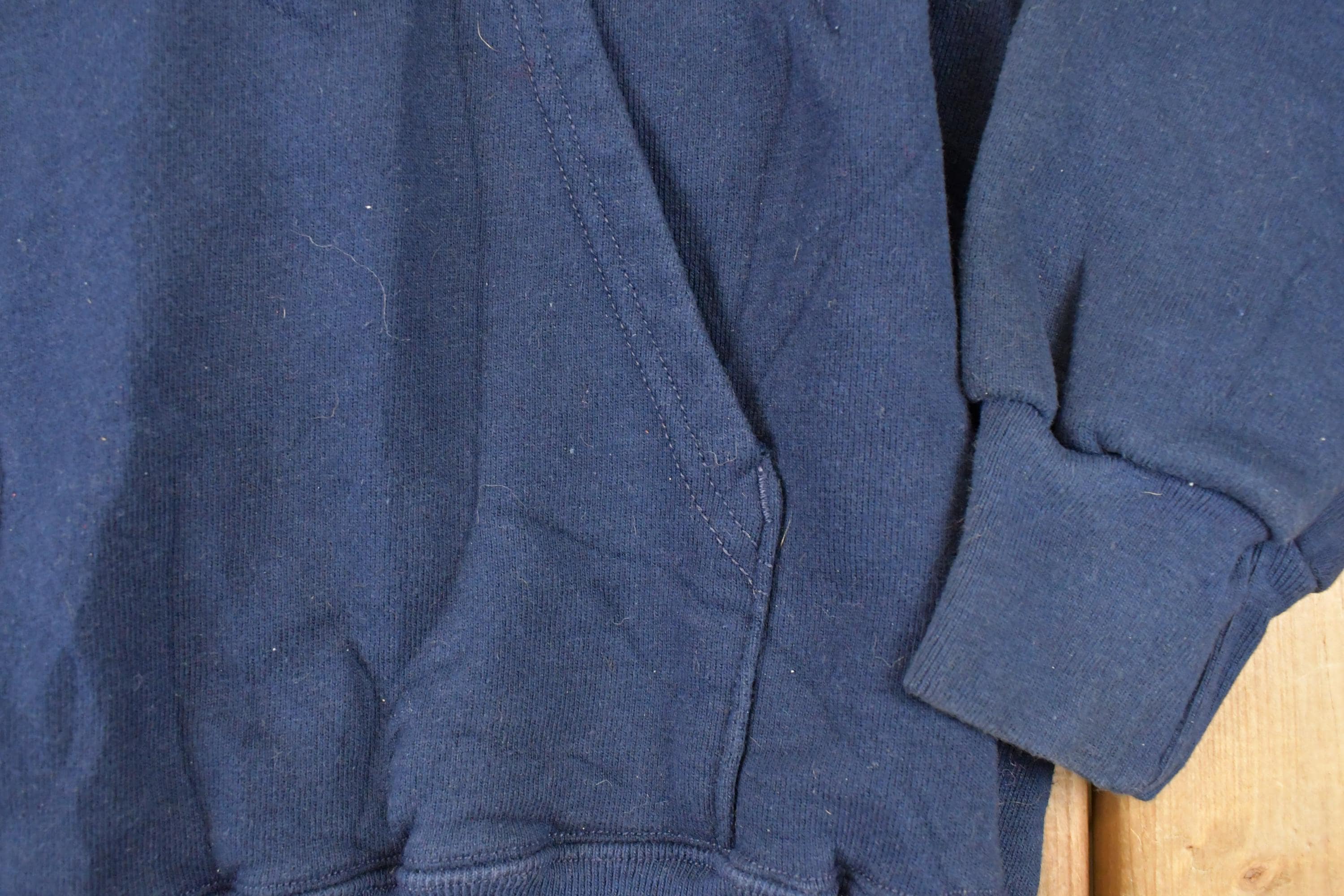 Vintage 1990s Champion Notre Dame University Quarter Zip Hoodie Sweater Men's M - Image 6