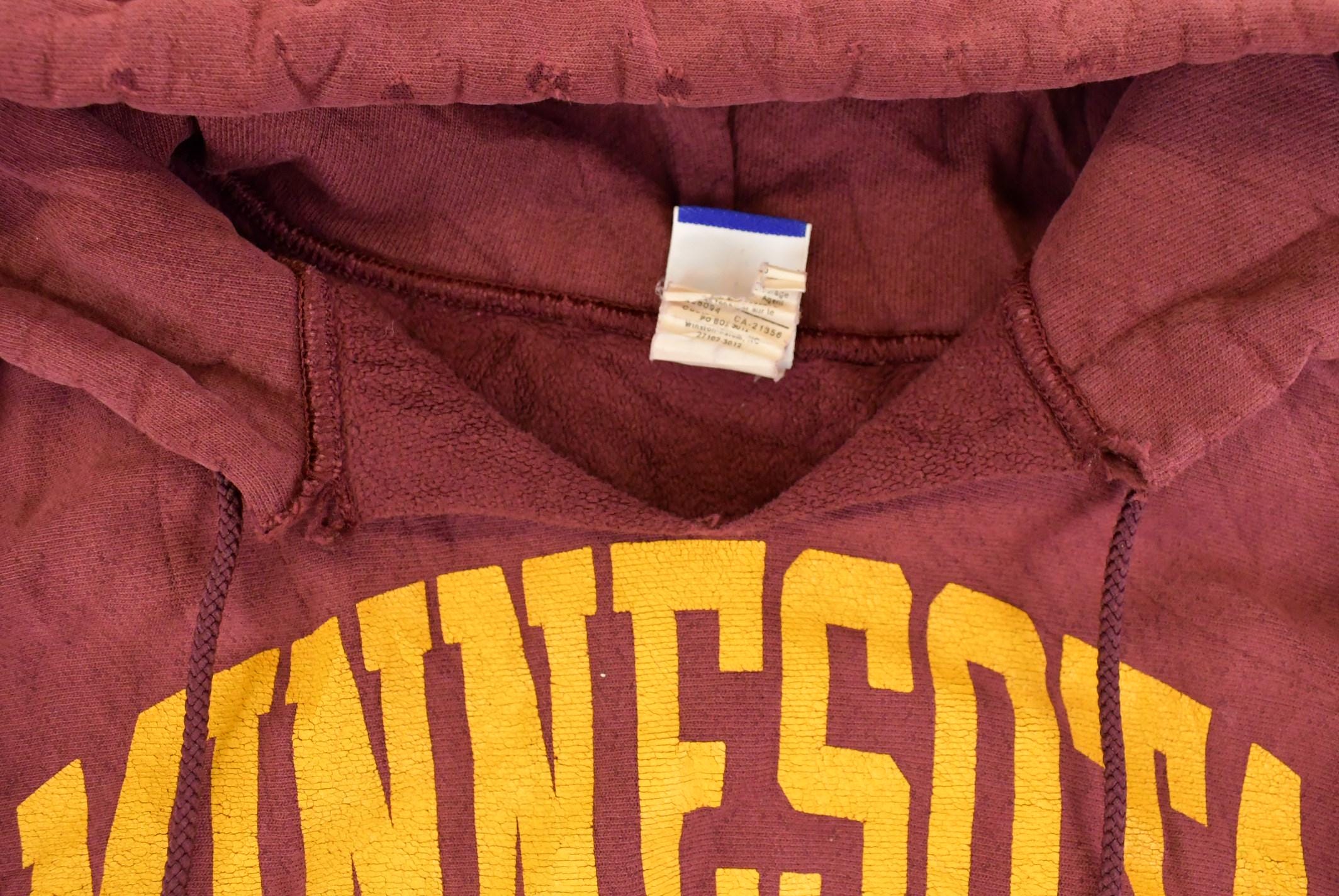 Vintage 1990s Champion Premium Reverse Weave University of Minnesota Hoodie Men's Large - Image 6