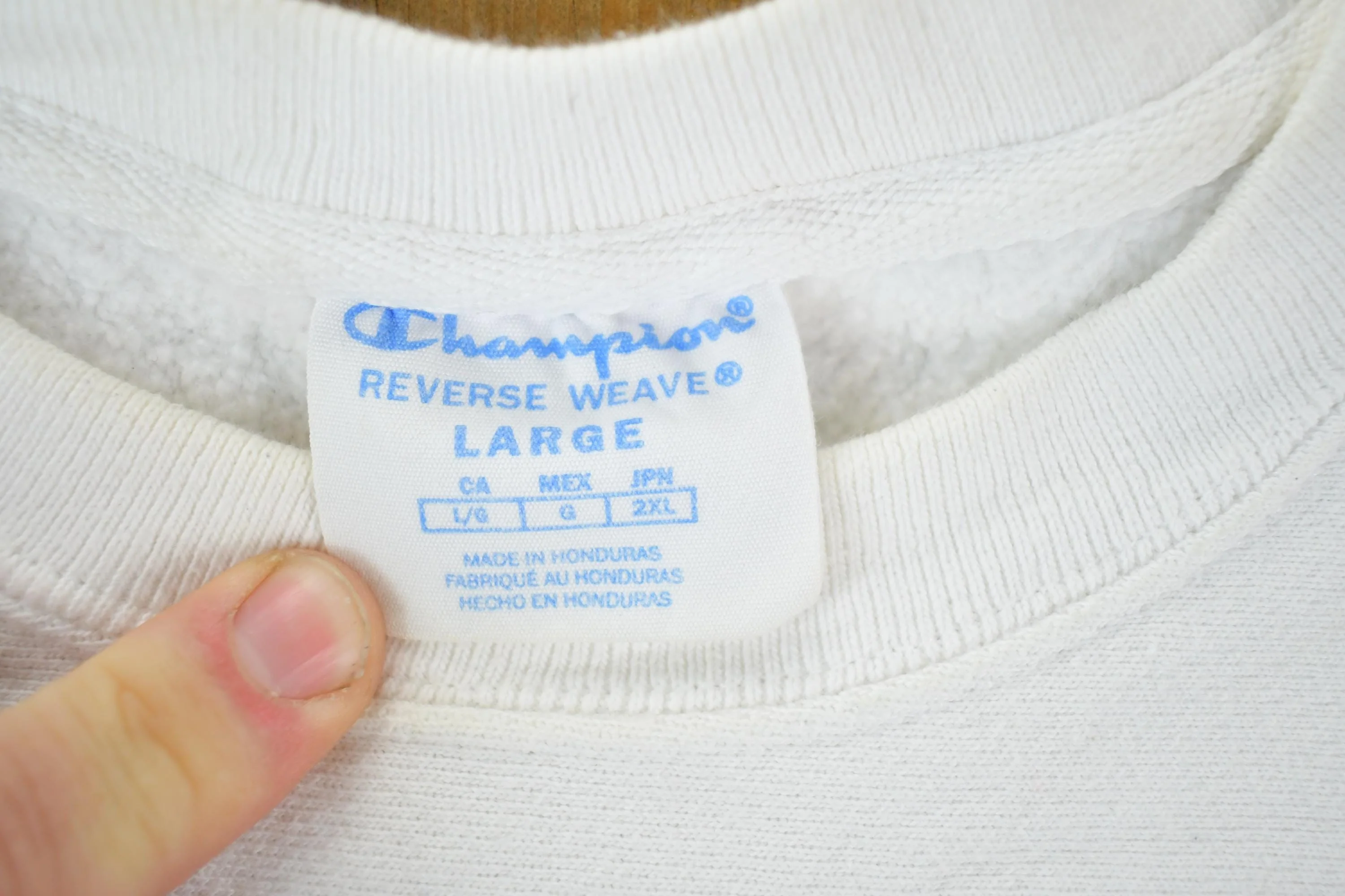 Vintage 1990s Champion Reverse Weave Boxy Crewneck Sweatshirt Men's Large - Image 3