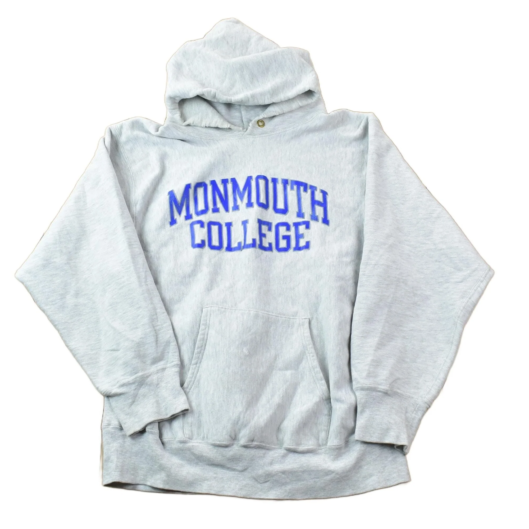 Vintage 1990s Champion Reverse Weave Warm Up Monmouth College Hoodie Sweatshirt Men's XL