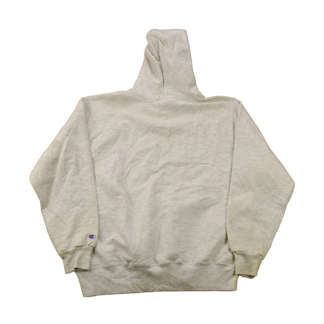 Vintage 1990s Champion Small Logo Grey Hoodie - Image 2
