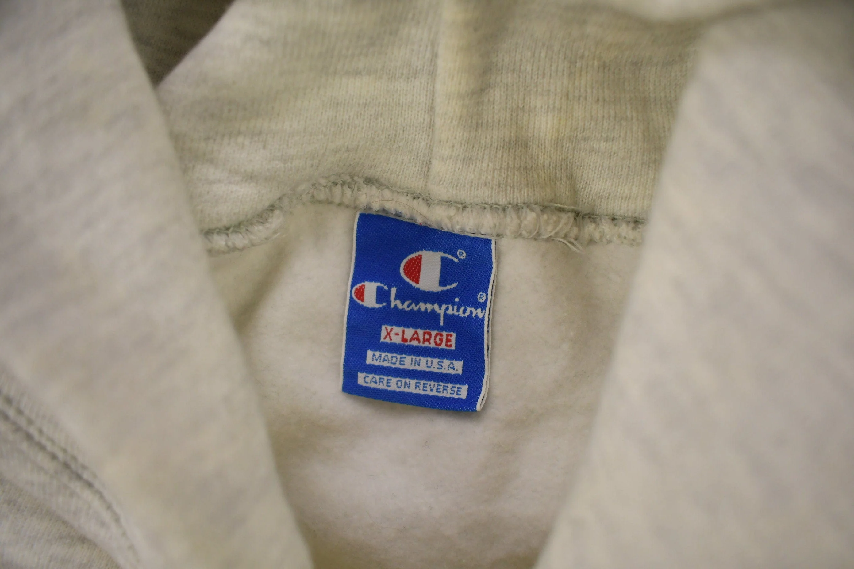 Vintage 1990s Champion Small Logo Grey Hoodie - Image 6