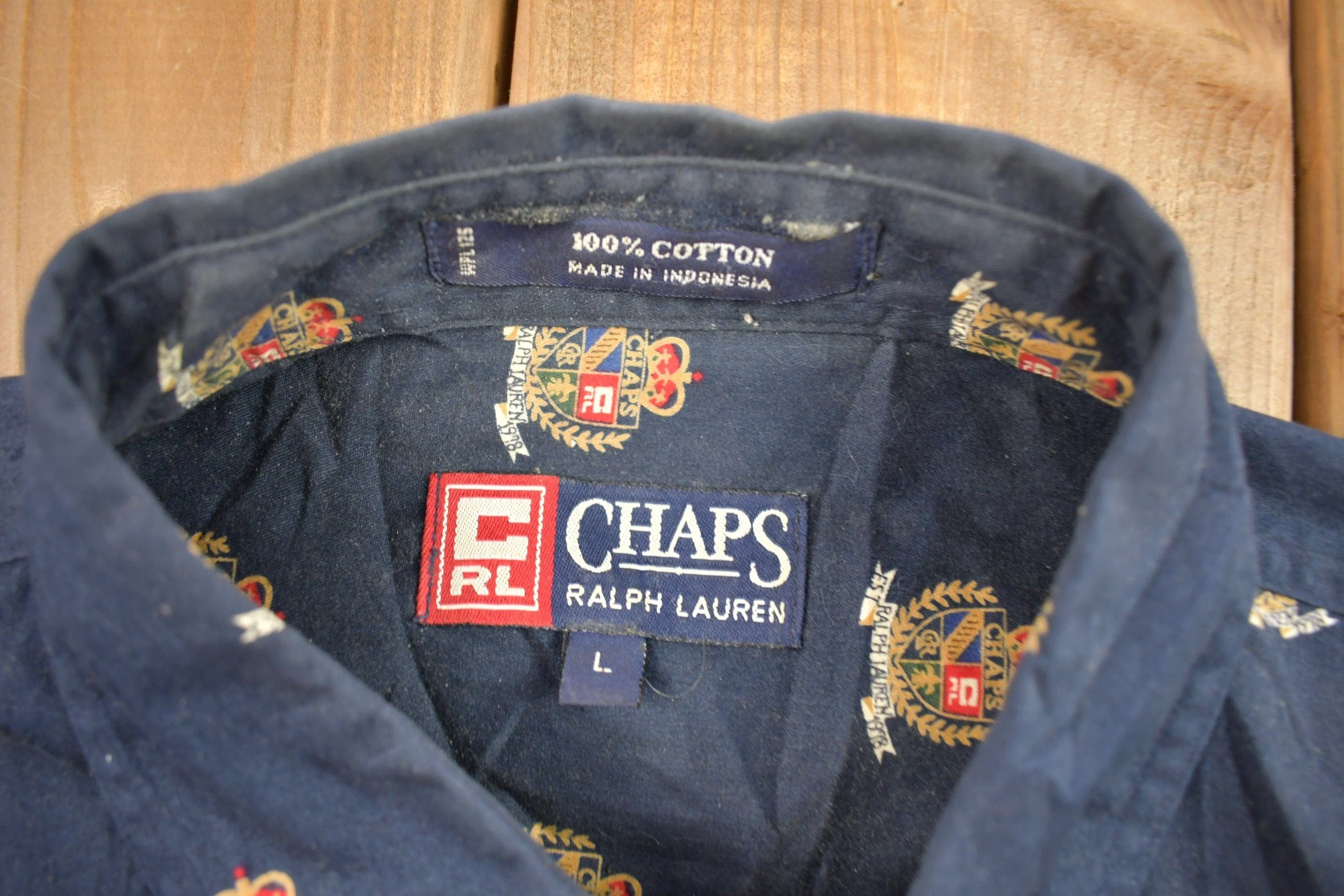 Vintage 1990s Chaps Ralph Lauren All Over Print Button Up Shirt Men's XL - Image 4