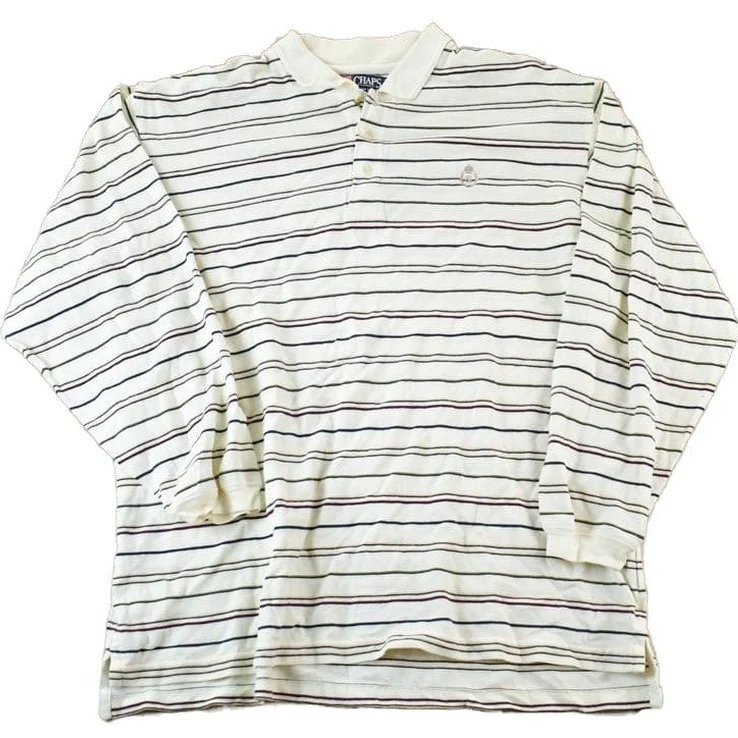 Vintage 1990s Chaps Ralph Lauren Knit Abstract Pattern Quarter Button Sweater Men's XL