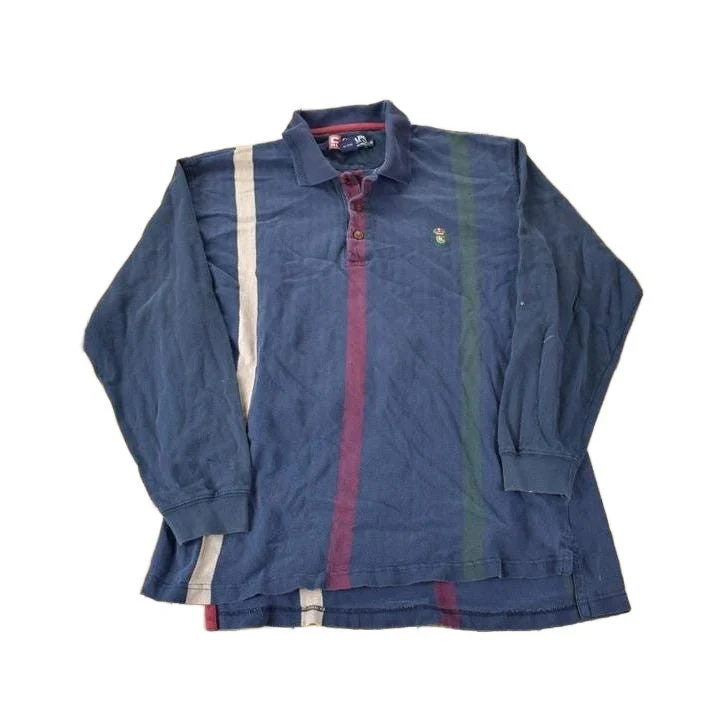 Vintage 1990s Chaps Ralph Lauren Striped Button Up Rugby Shirt Men's Large