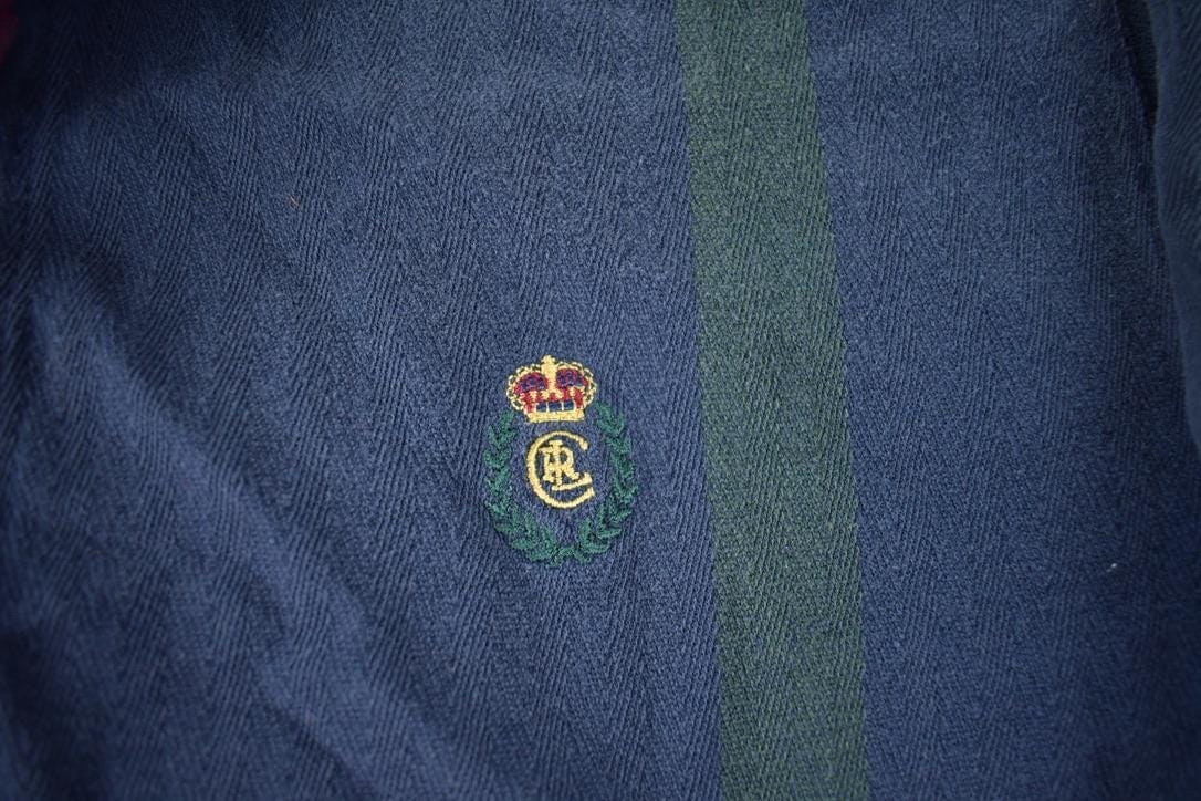 Vintage 1990s Chaps Ralph Lauren Striped Button Up Rugby Shirt Men's Large - Image 3