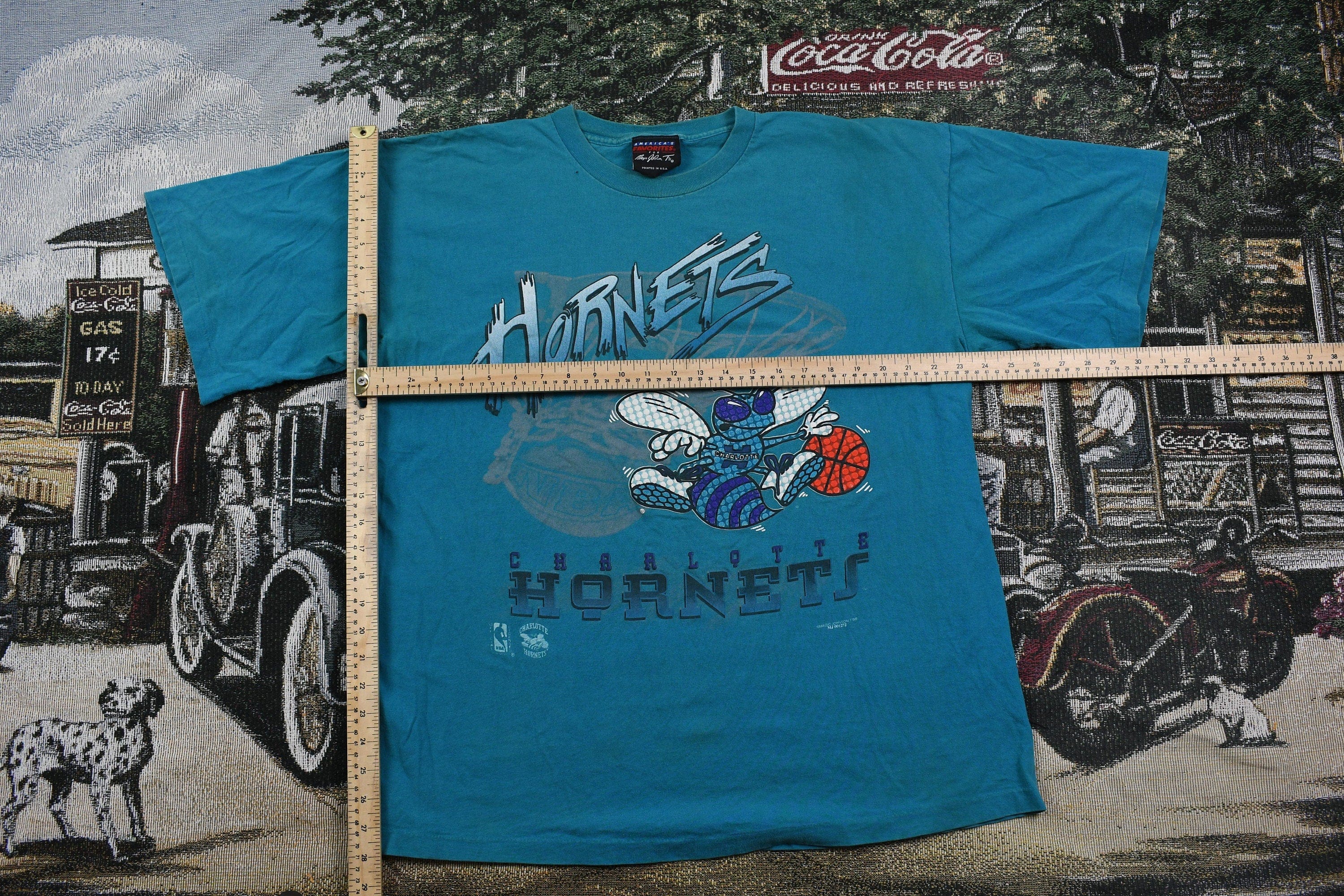 Vintage 1990s Charlotte Hornets NBA Graphic T Shirt Men's XL - Image 5