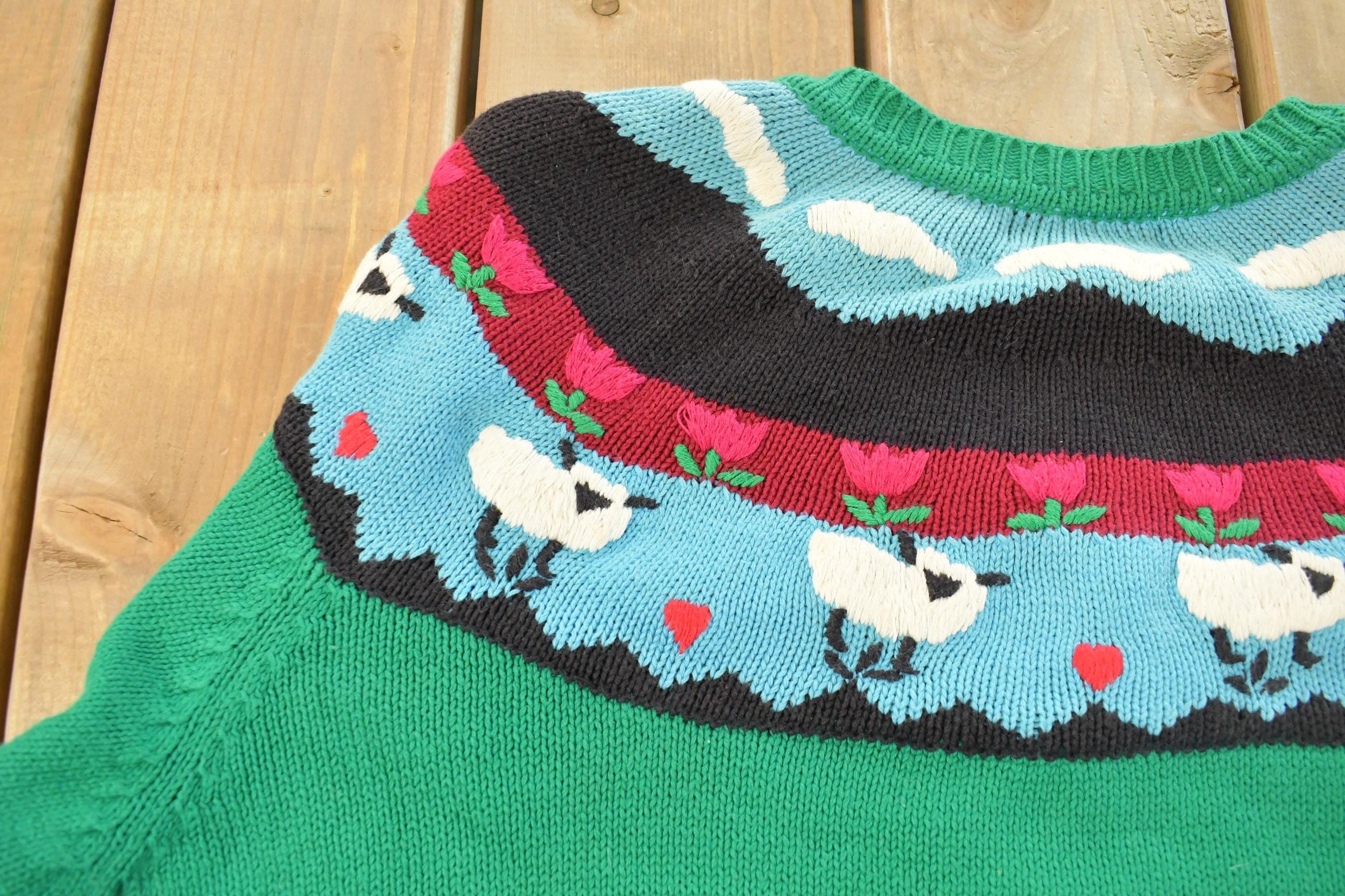 Vintage 1990s Charter Club Farm Knit Cardigan Sweater Women's XL - Image 5