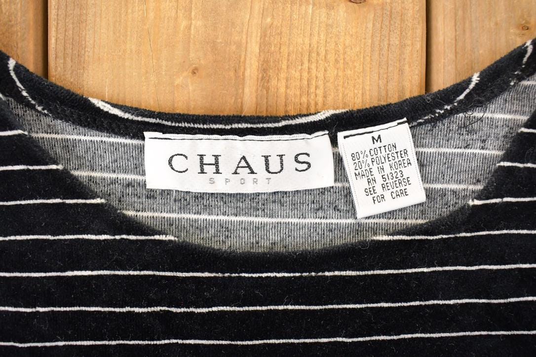 Vintage 1990s Chaus Sport Striped Crewneck Shirt Women's M - Image 4