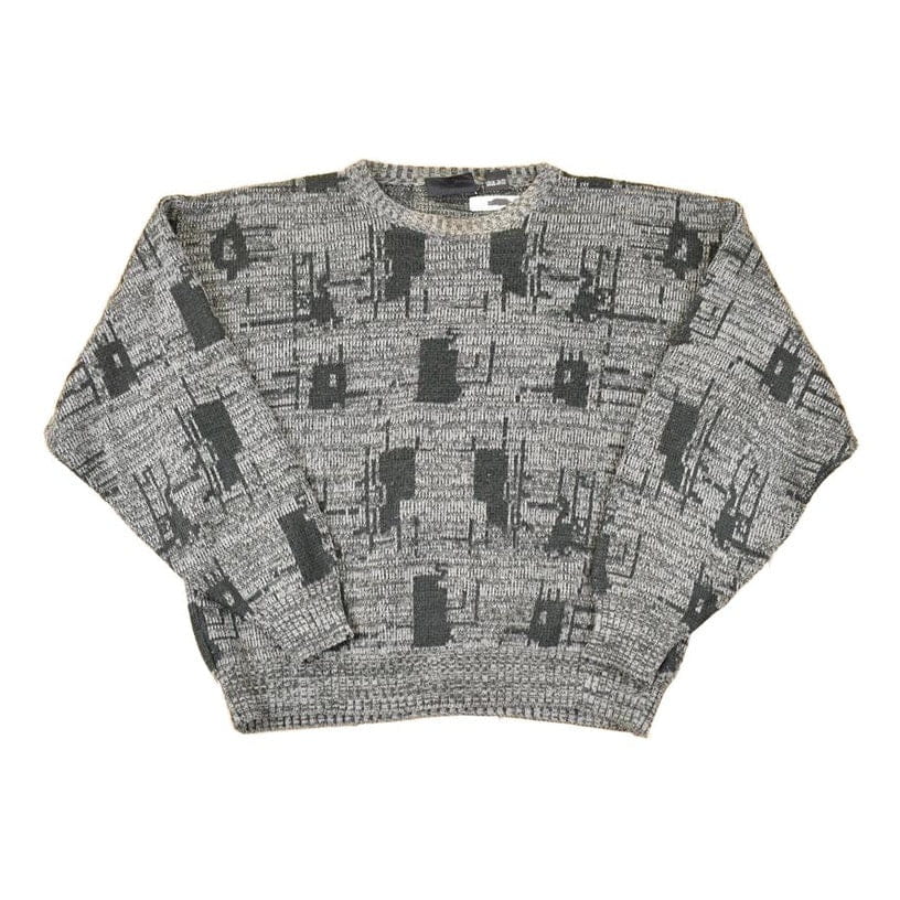 Vintage 1990s Chauvin Abstract Knit Crewneck Sweater Men's L