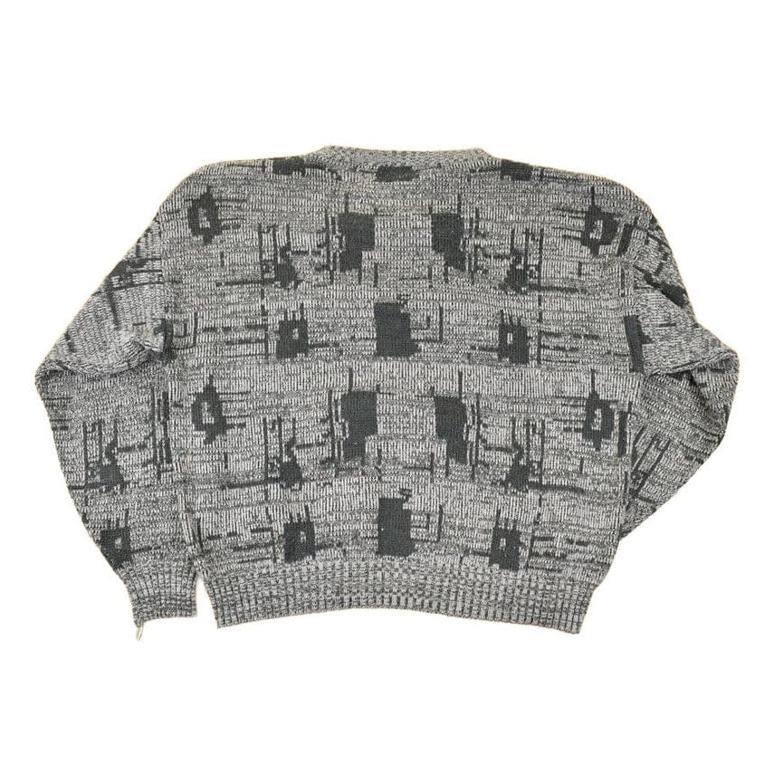 Vintage 1990s Chauvin Abstract Knit Crewneck Sweater Men's L - Image 2