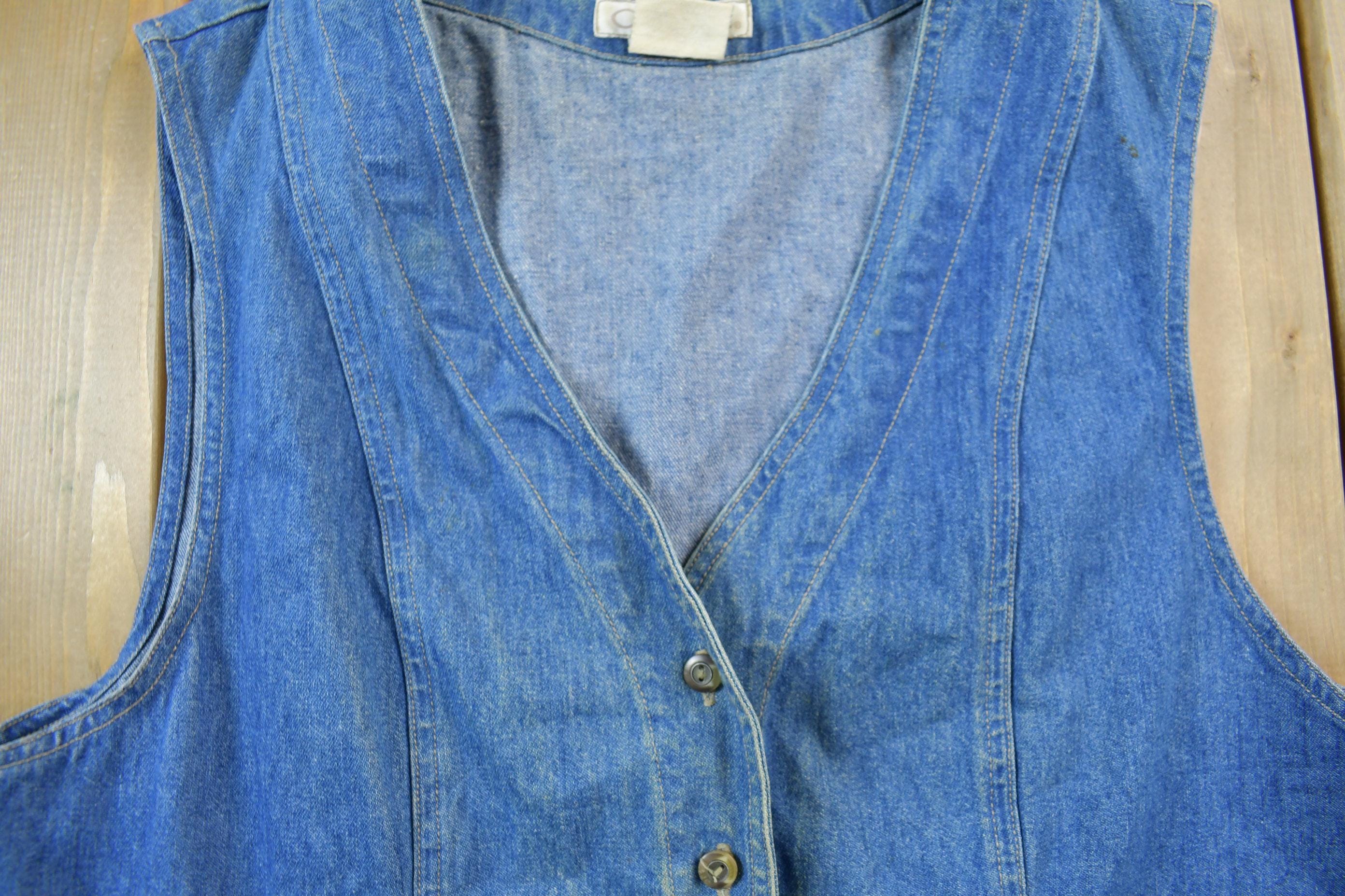 Vintage 1990s Cherokee Jean Button Up Vest Women's S - Image 5