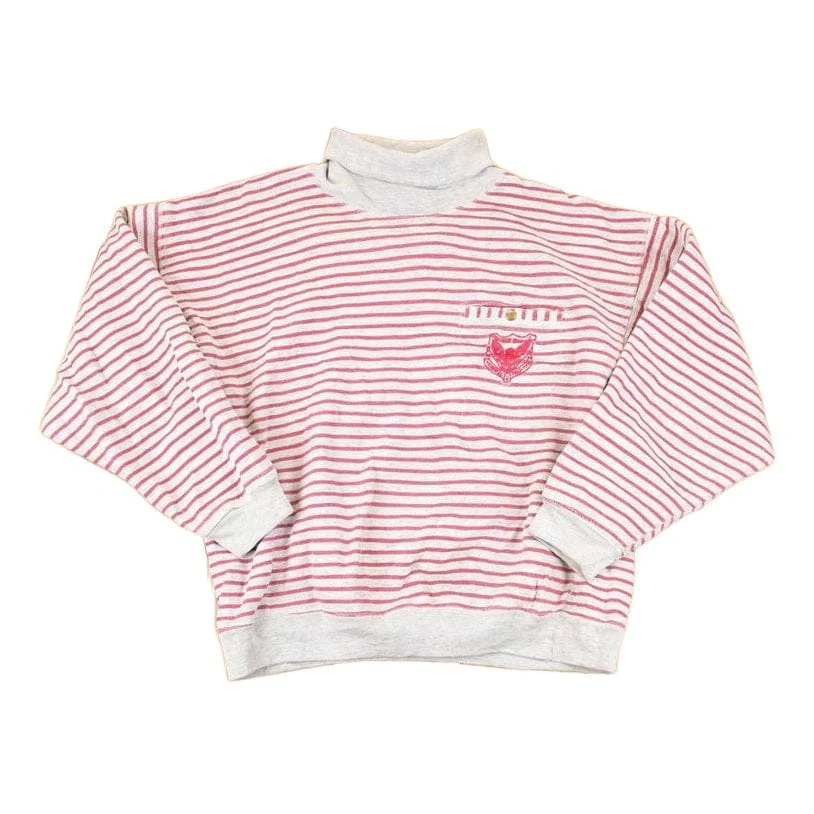 Vintage 1990s Cherokee Striped Graphic Print Turtleneck Sweatshirt Mens M