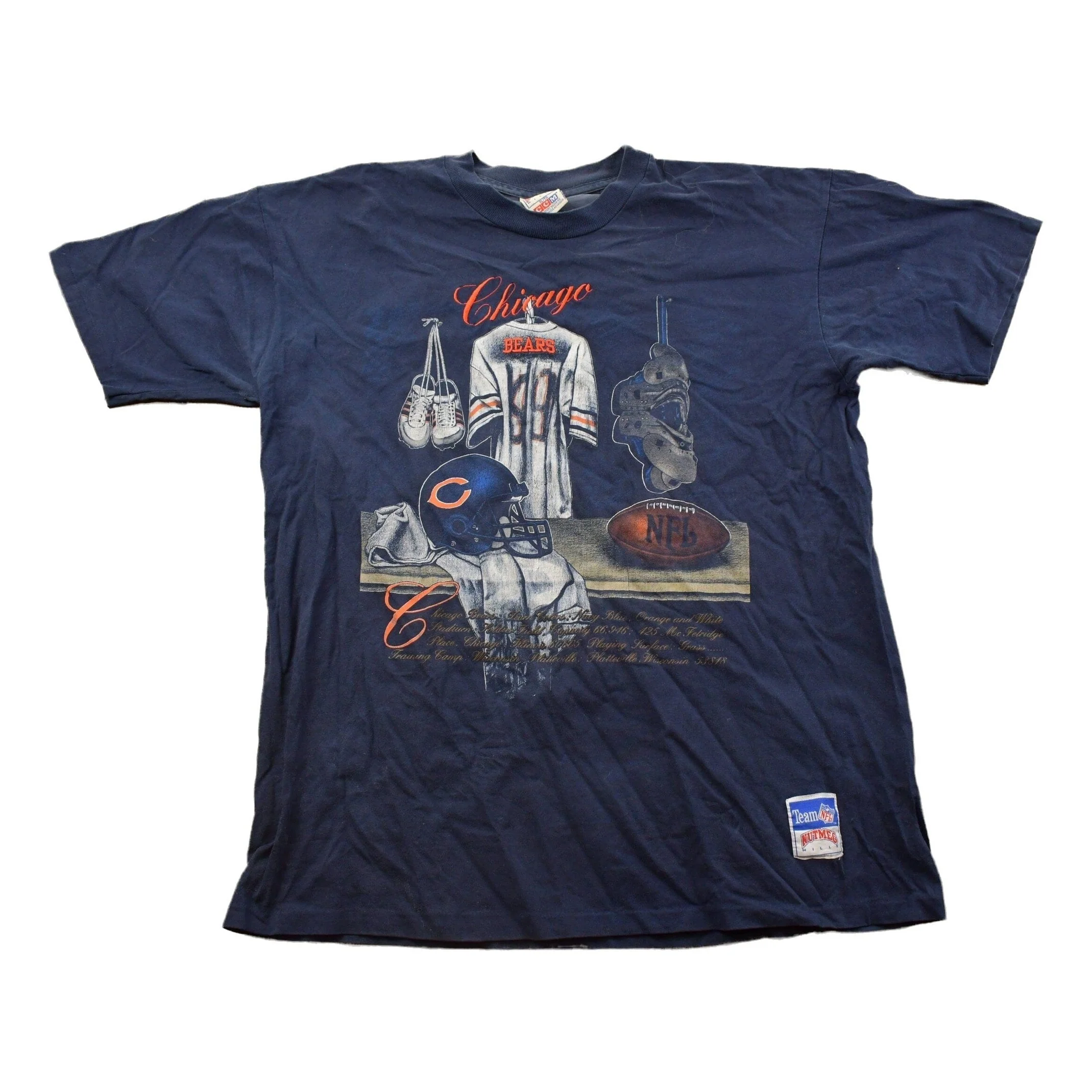 Vintage 1990s Chicago Bears CCM NFL Locker Room Graphic T-Shirt Men's XL