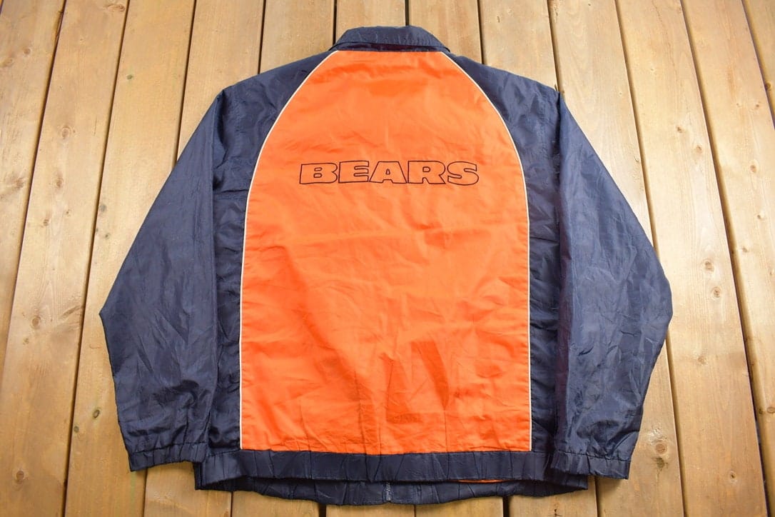 Vintage 1990s Chicago Bears NFL Windbreaker Jacket Men's XL - Image 3