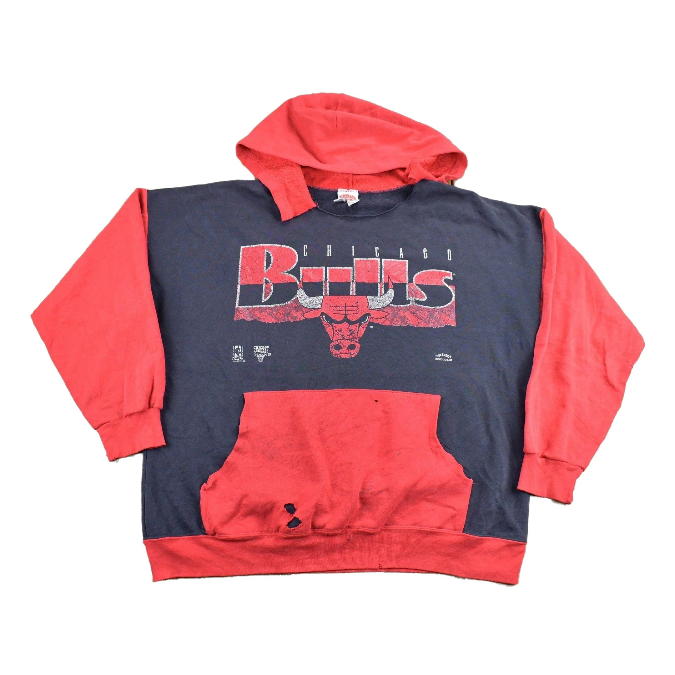 Vintage 1990s Chicago Bulls NBA Hoodie Made In USA Nutmeg Men's 2XL