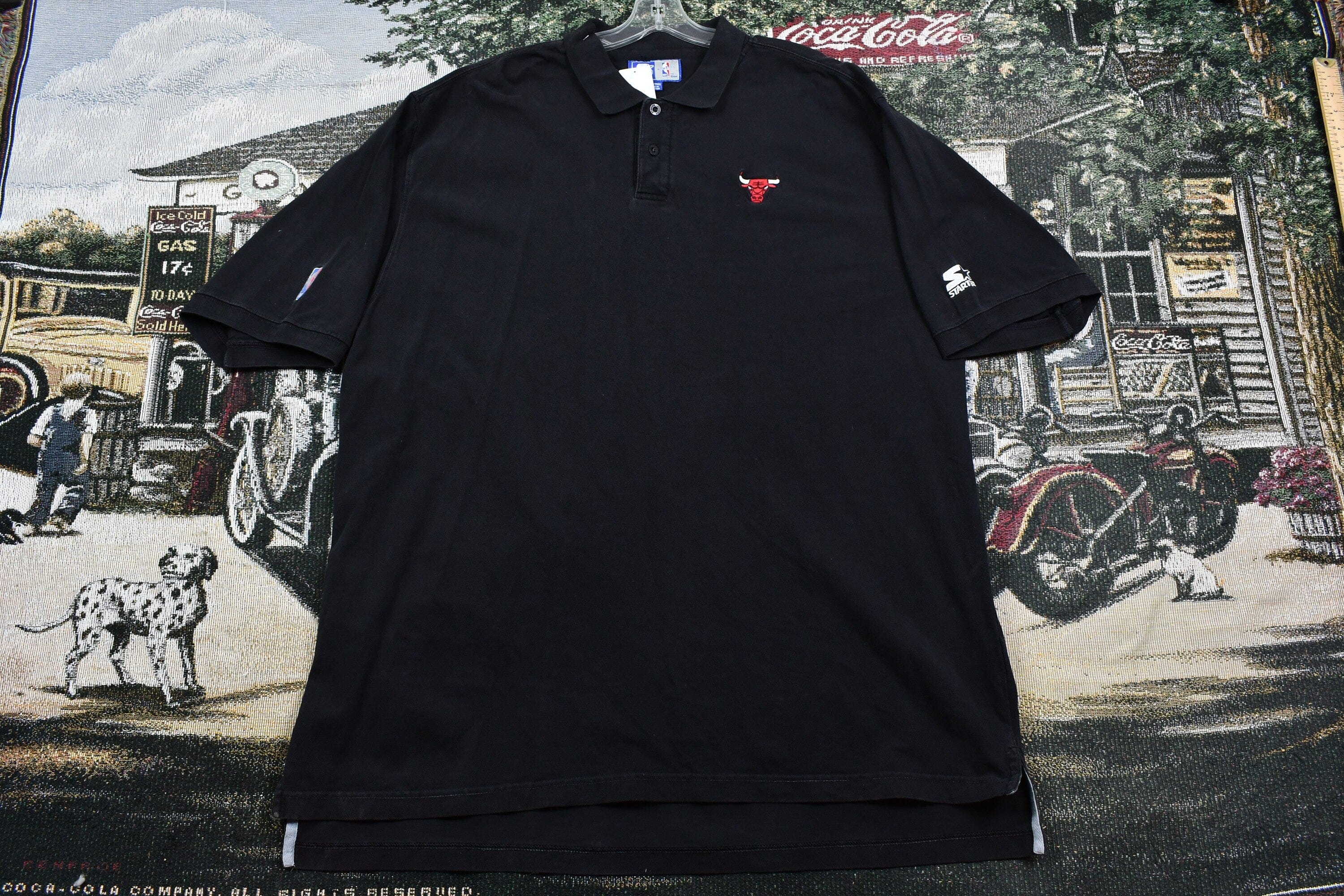 Vintage 1990s Chicago Bulls NBA Polo T-Shirt Men's 3XL - Image 3