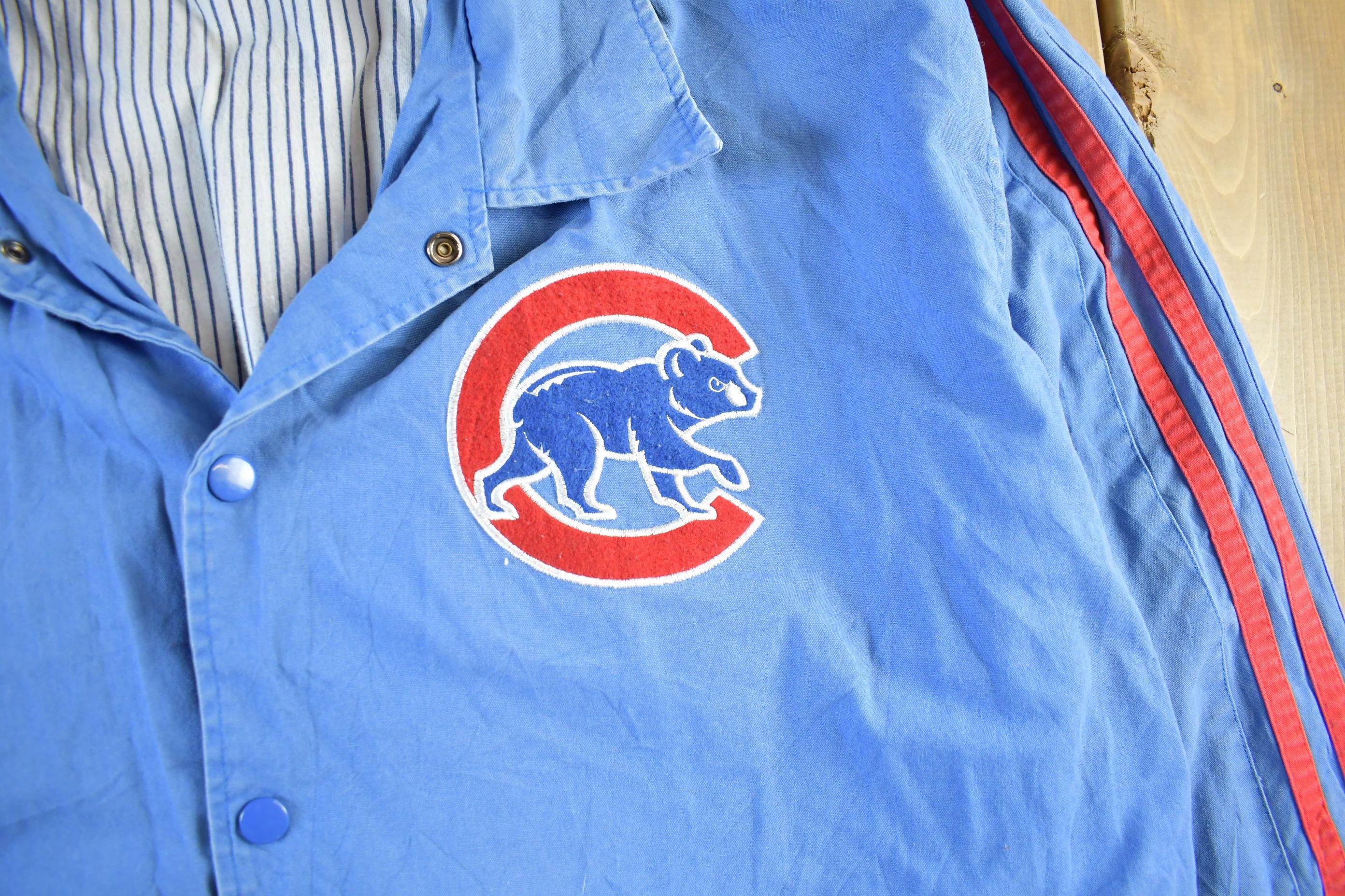 Vintage 1990s Chicago Cubs MLB Embroidered Logo Windbreaker Jacket Men's 5XL - Image 3